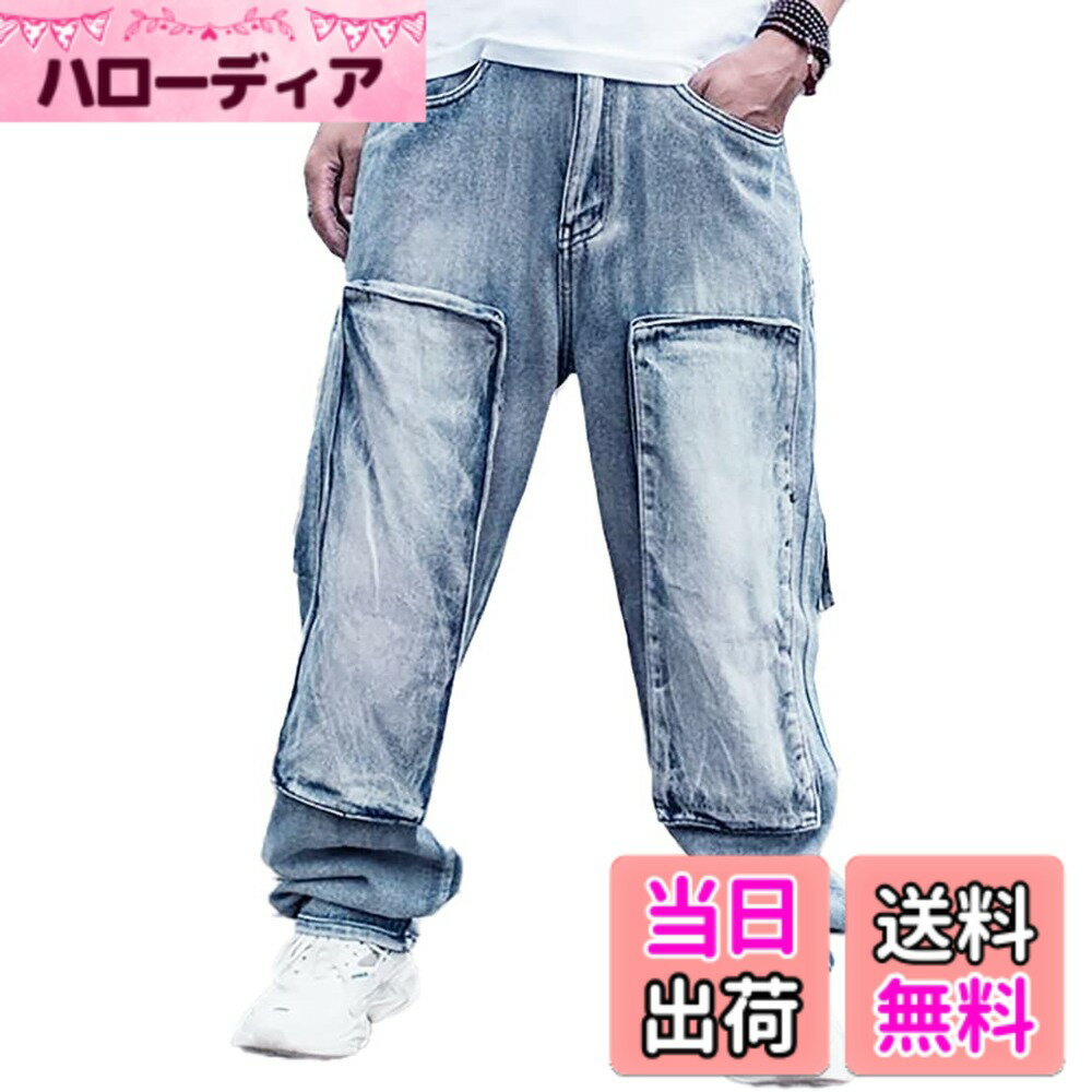 【送料無料】[Laquest] スケーター デニム パンツ ストリート メンズ ジーンズ ジーパン 色：インディゴブルー、サイズ：40