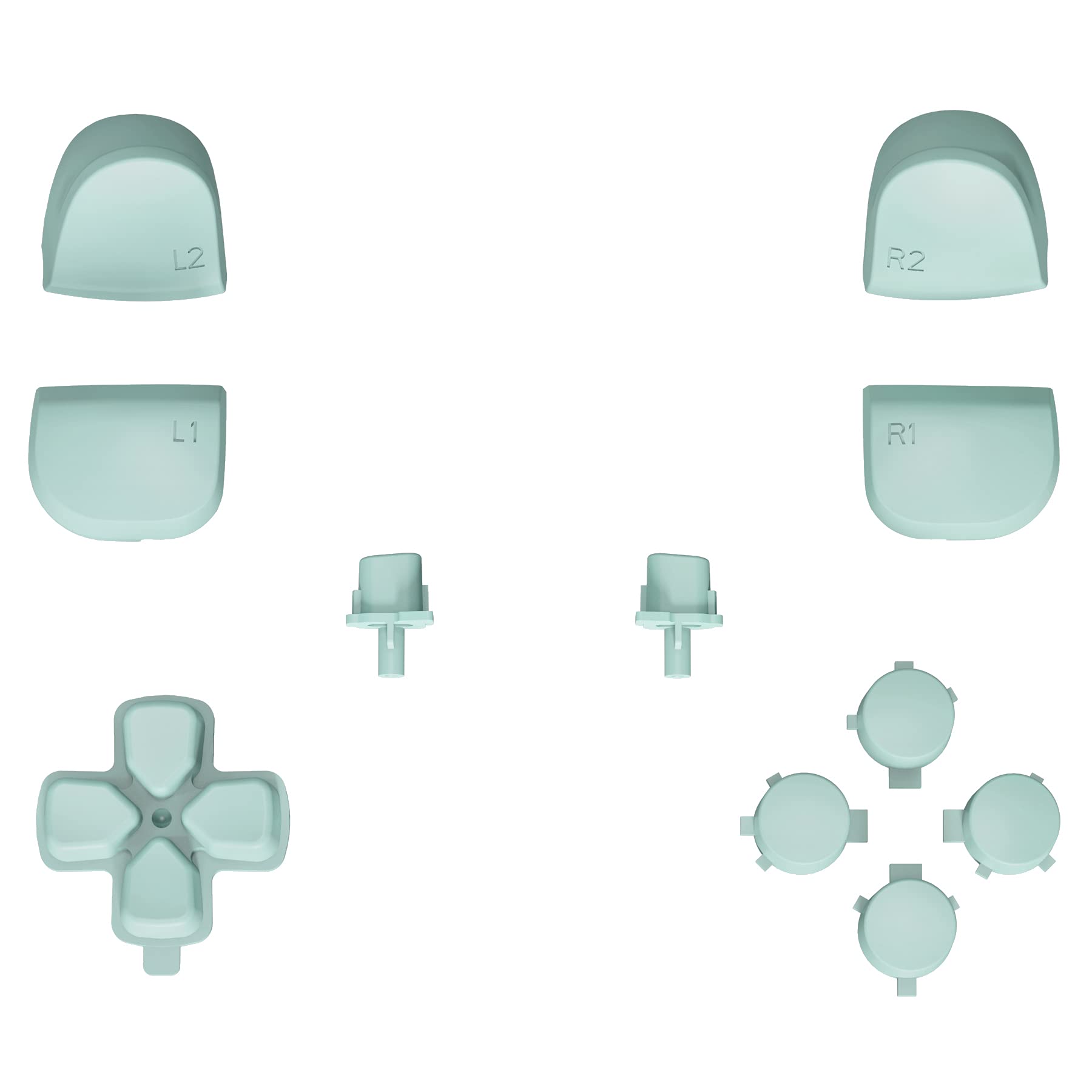 【送料無料】eXtremeRate ps5コントローラーに(BDM-010&020)対応用取り替える十字キーR1L1R2L2トリガーシェアオプションフェイスボタン、プレイステーション5コントローラーに対応用メタリックピュアカラーフルセットボタン-コントローラーが含まれてい 色：ライトシアン