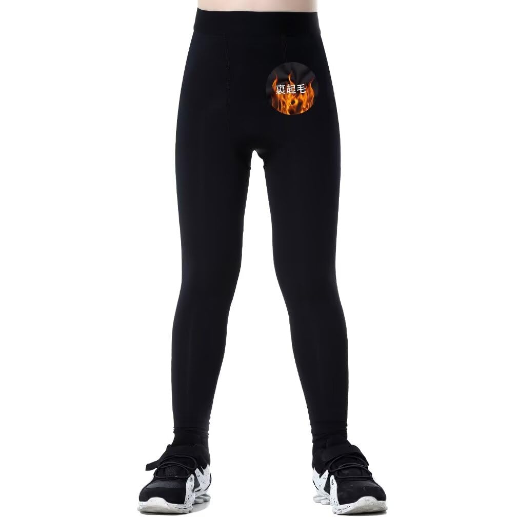 【送料無料】[Muxuryee] スポーツタイツ 裏起毛 ジュニア 野球 インナースパッツ キッズ レギンス コンプレッションタイツ スポーツインナー 子供 スキーウェア サッカー インナー アンダーウェア [UVカット・吸汗速乾] 色：ブラック/グレー、サイズ：150