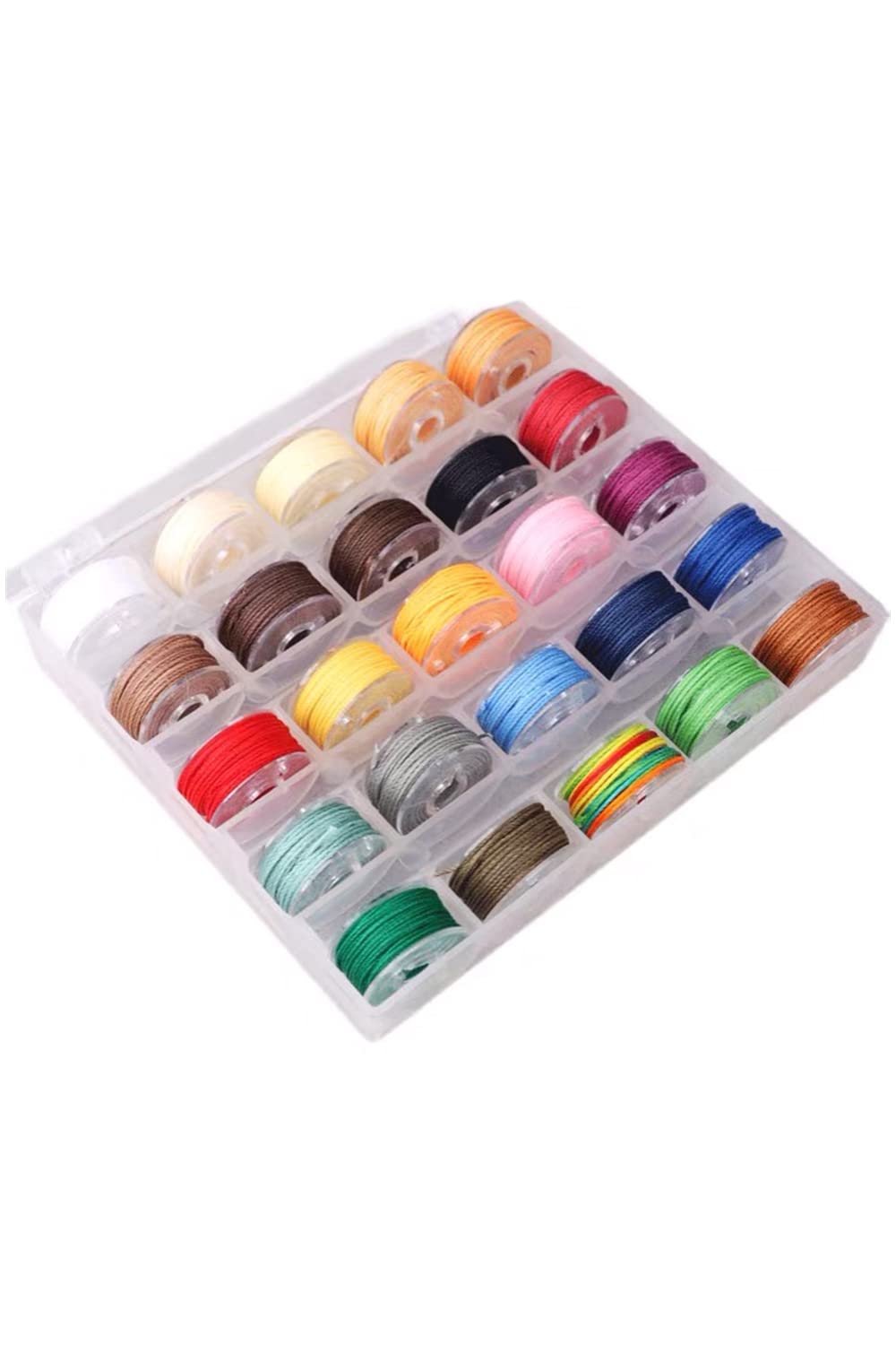 【送料無料】蝋引き糸 レザークラフト 糸 25色セット ロウ引き糸 ナイロン製 手縫い 手作り 紐 DIY ジュエリー用… 色：0.55MM