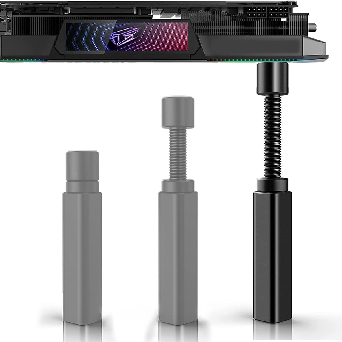 【送料無料】GPUサポート ビデオカードサポート グラフィックカードスタンド Deear ビデオカードホルダー GPUスタンド ビデオカード固定 グラフィックカード固定 GPU支える GPUブラケット RTX30シリーズや40シリーズなどのビデオカードに通用 DIY 色：ブラック 75-120mm