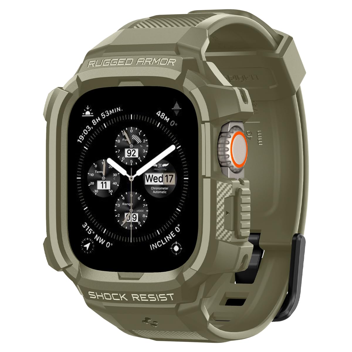 【送料無料】Spigen Apple Watch Ultra2 バンド Rugged Armor Pro Variation 色：ヴィンテージカーキ、サイズ：Apple Watch Ultra 2/Apple Watch Ultra 49mm
