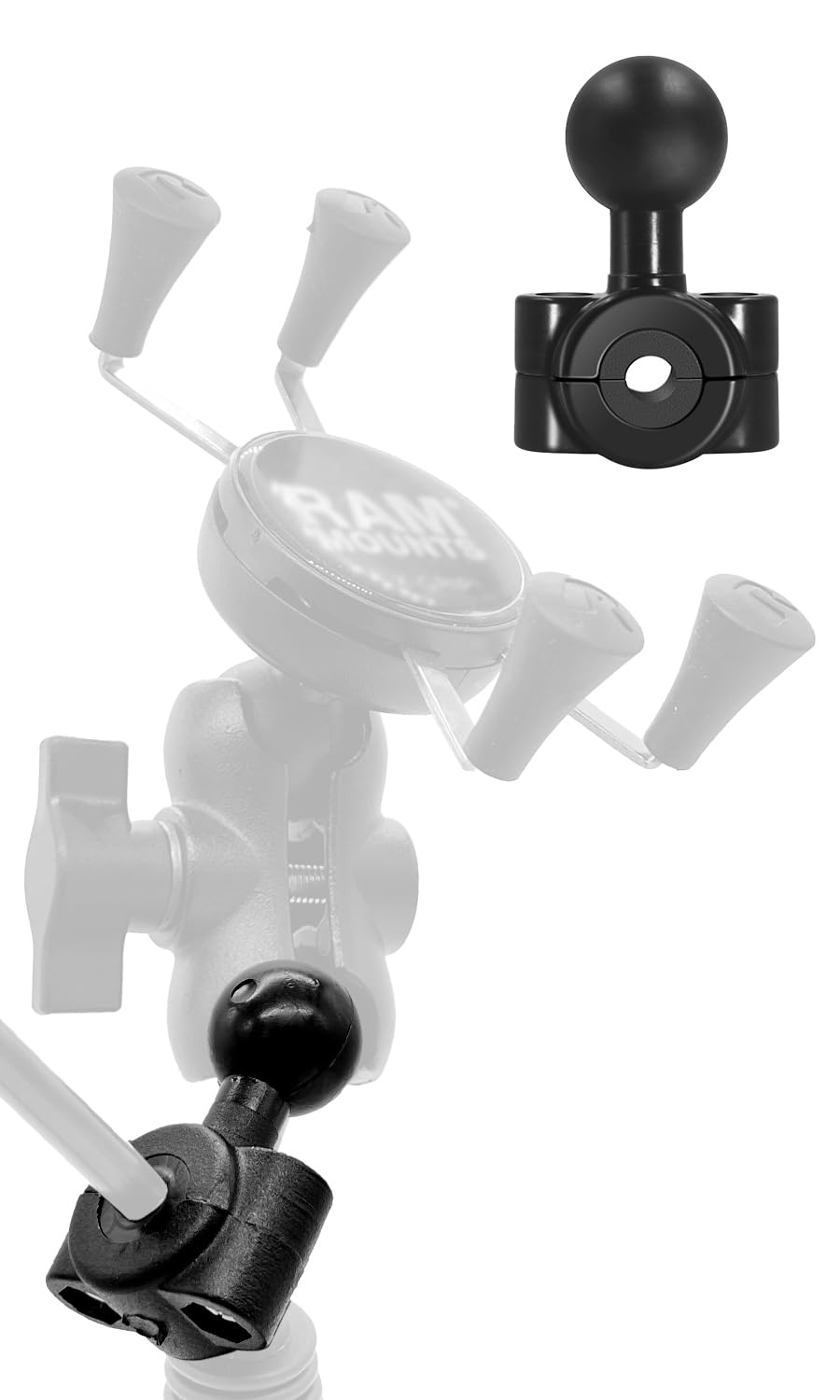 【送料無料】【GOROPRI】 バイク スマホホルダー Xグリップ用 ラム マウント 互換品パーツ 色：バーマウントベース(S)