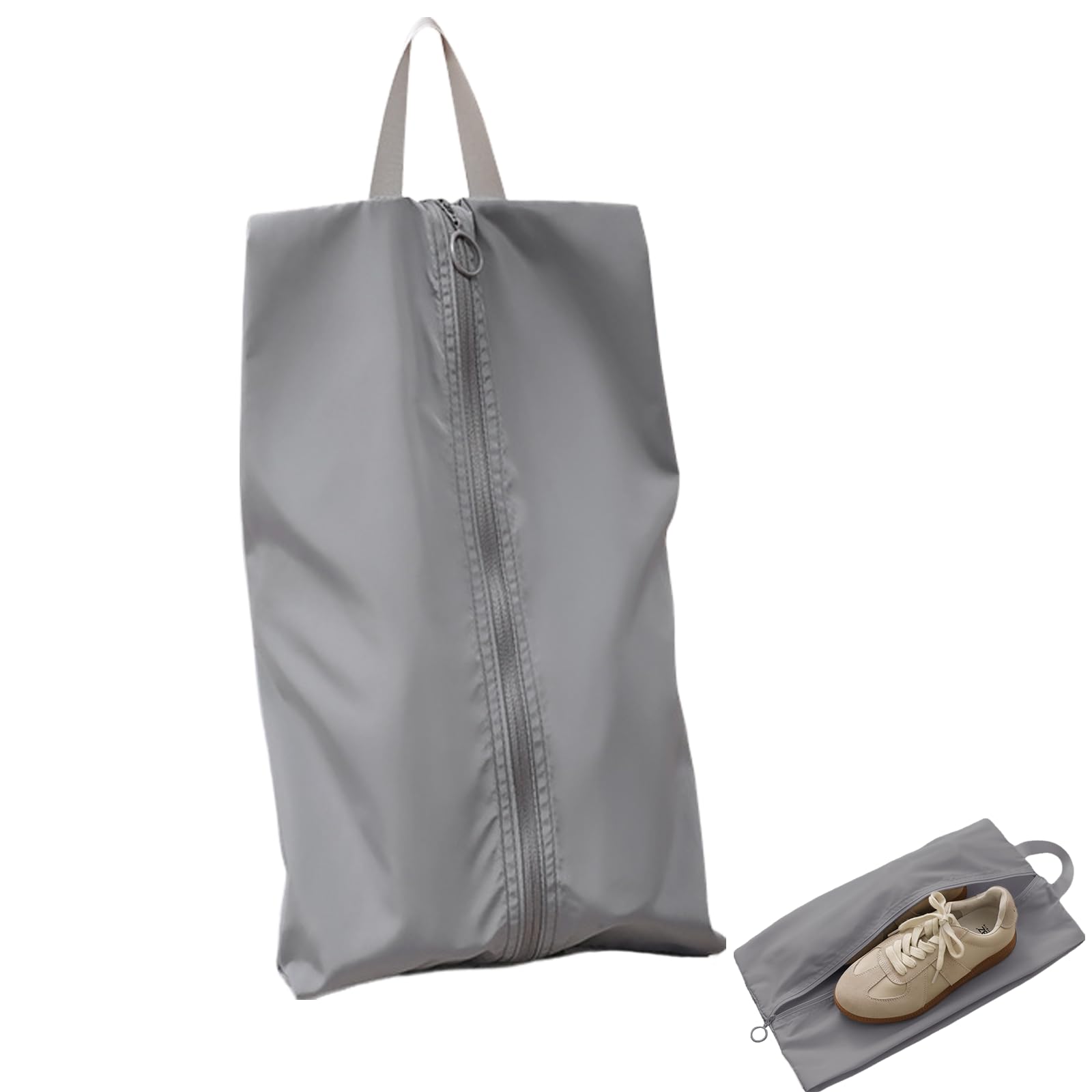 【送料無料】Exgox シューズケース シューズバッグ シンプル 撥水防汚防塵 超軽量 シューズ袋 スポーツ 靴入れ袋 男女兼用 持ち運び便利 アウトドア 出張 旅行 ゴルフ スニーカー 学校 家庭用 色：Gray