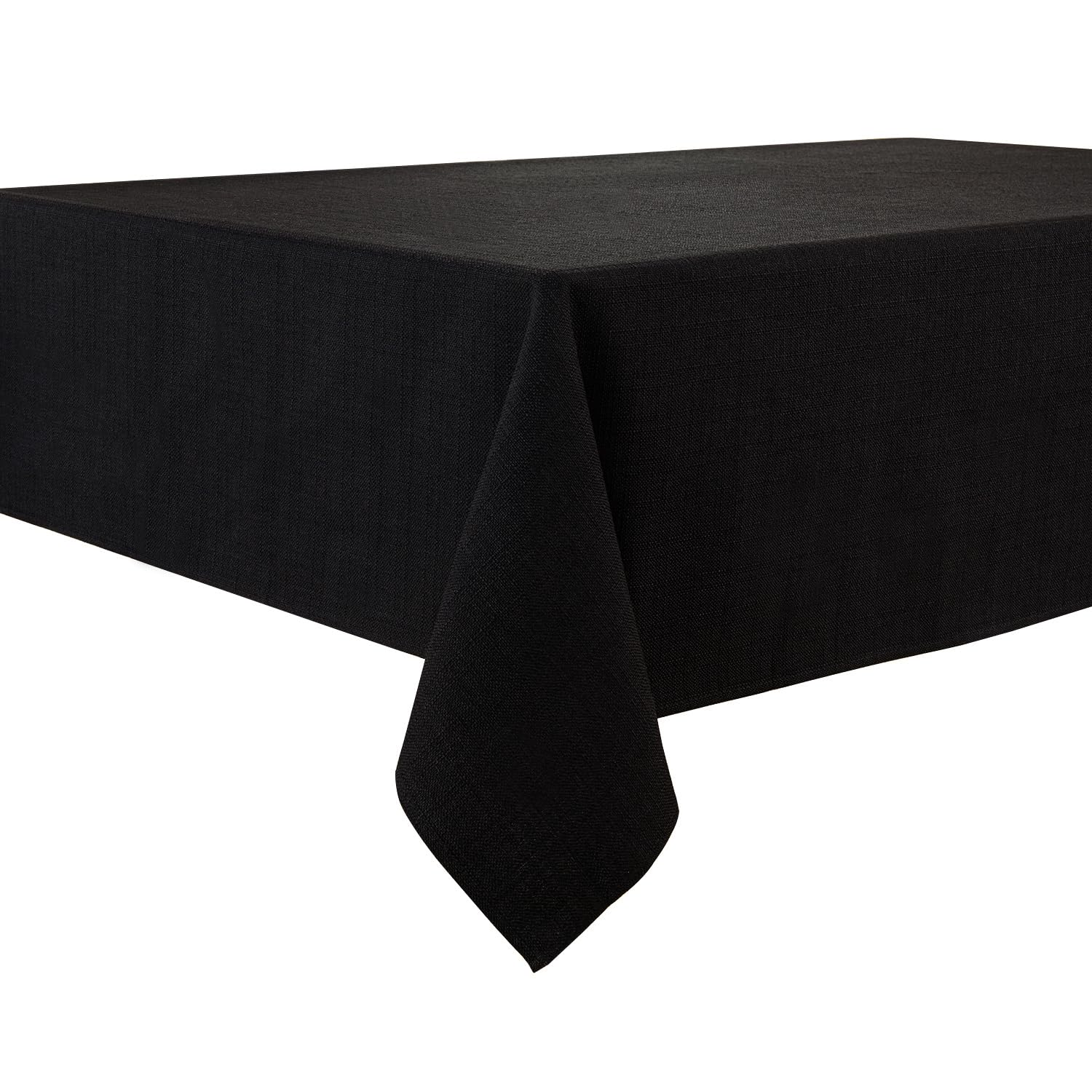 【送料無料】BALCONY&FALCONテーブルクロス 無地 撥水加工 140*180cm 140*240cm 色：厚い擬麻-グラファイトブラック、サイズ：240 cm x 140 cm (長方形)