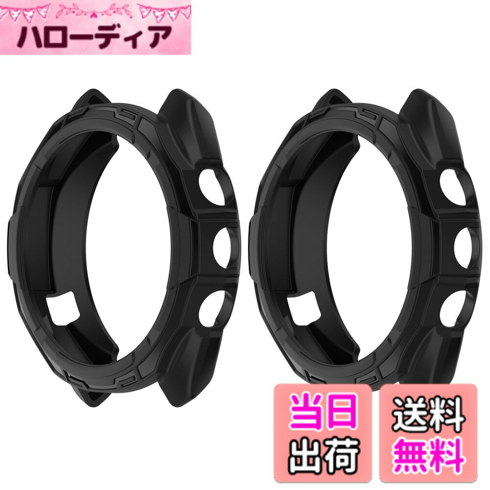 SHEAWA for Garminガーミン Approach S70 47mm ケース カバー TPUゴム 保護ケース 互換品 保護カバー 耐衝撃 アクセサリー 色：ブラック2個