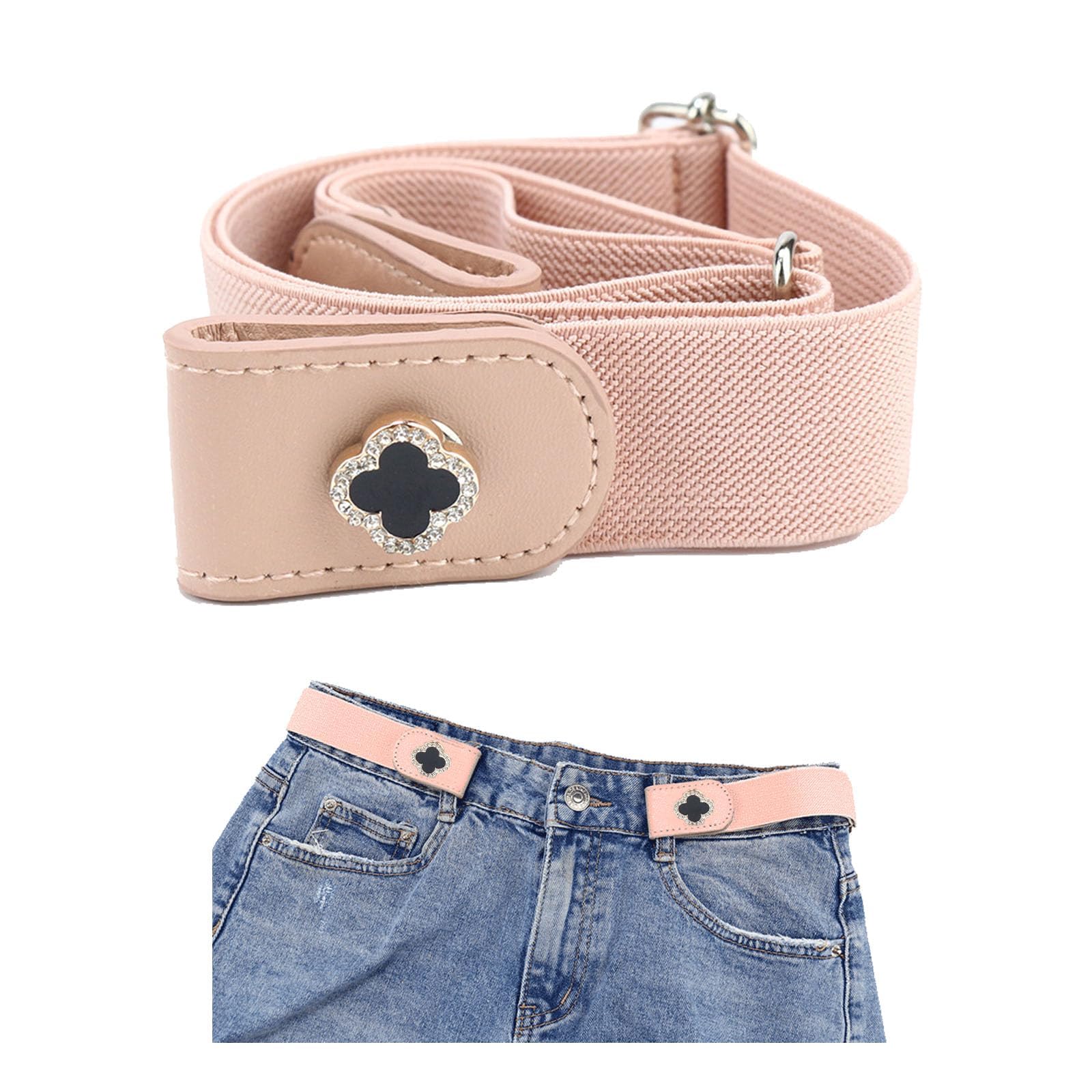 【送料無料】[Cirsaeur] ノーバックルベルト レディース ベルト 裏技ベルト ゴムベルト 2way 着脱楽ち..