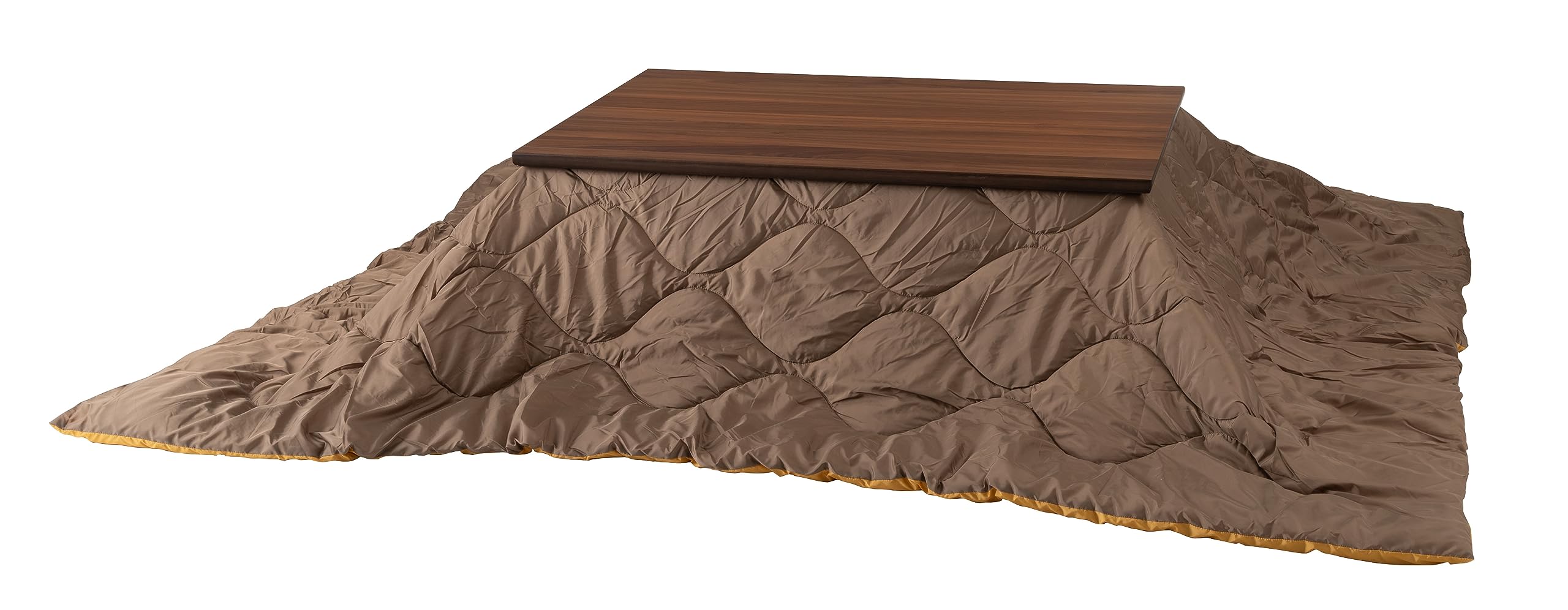 【送料無料】AZUMAYA 薄掛けコタツ布団 長方形 KK-168 色：モカ/マスタード、サイズ：190x230センチメートル