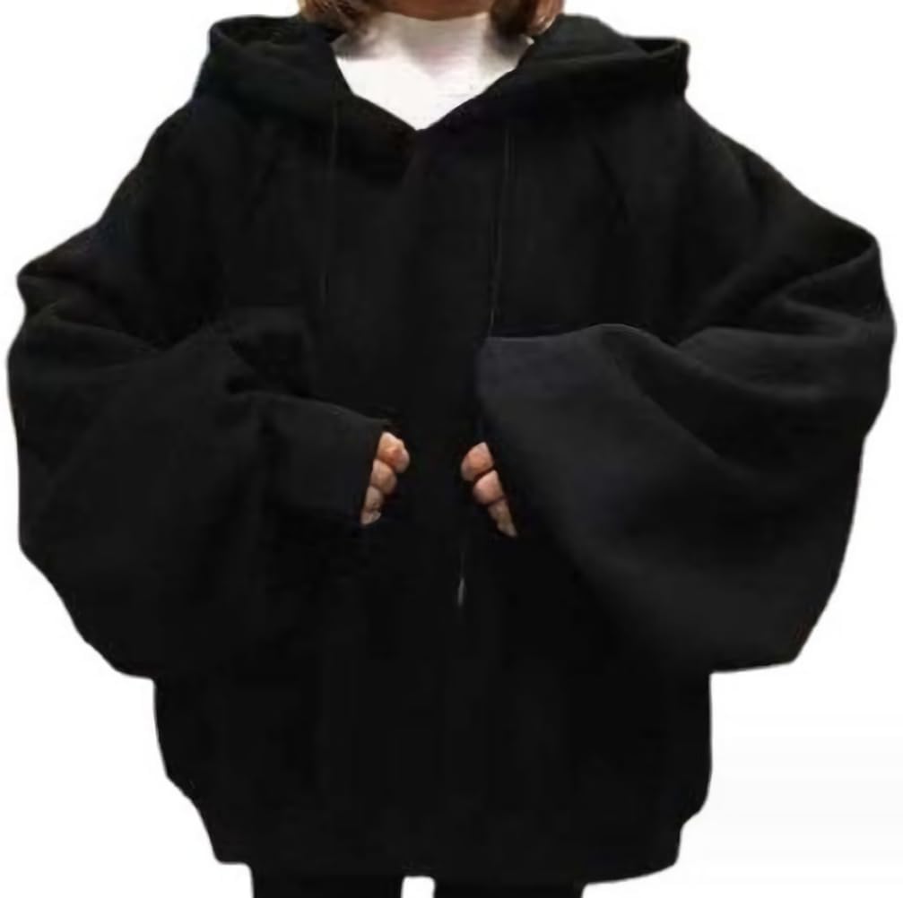 【送料無料】[emptio] [エンプティオ] 萌え袖 だる着 長袖 ゆるパーカー パーカー レディース スウェット オーバー トップス 色：エレガントブラック、サイズ：L