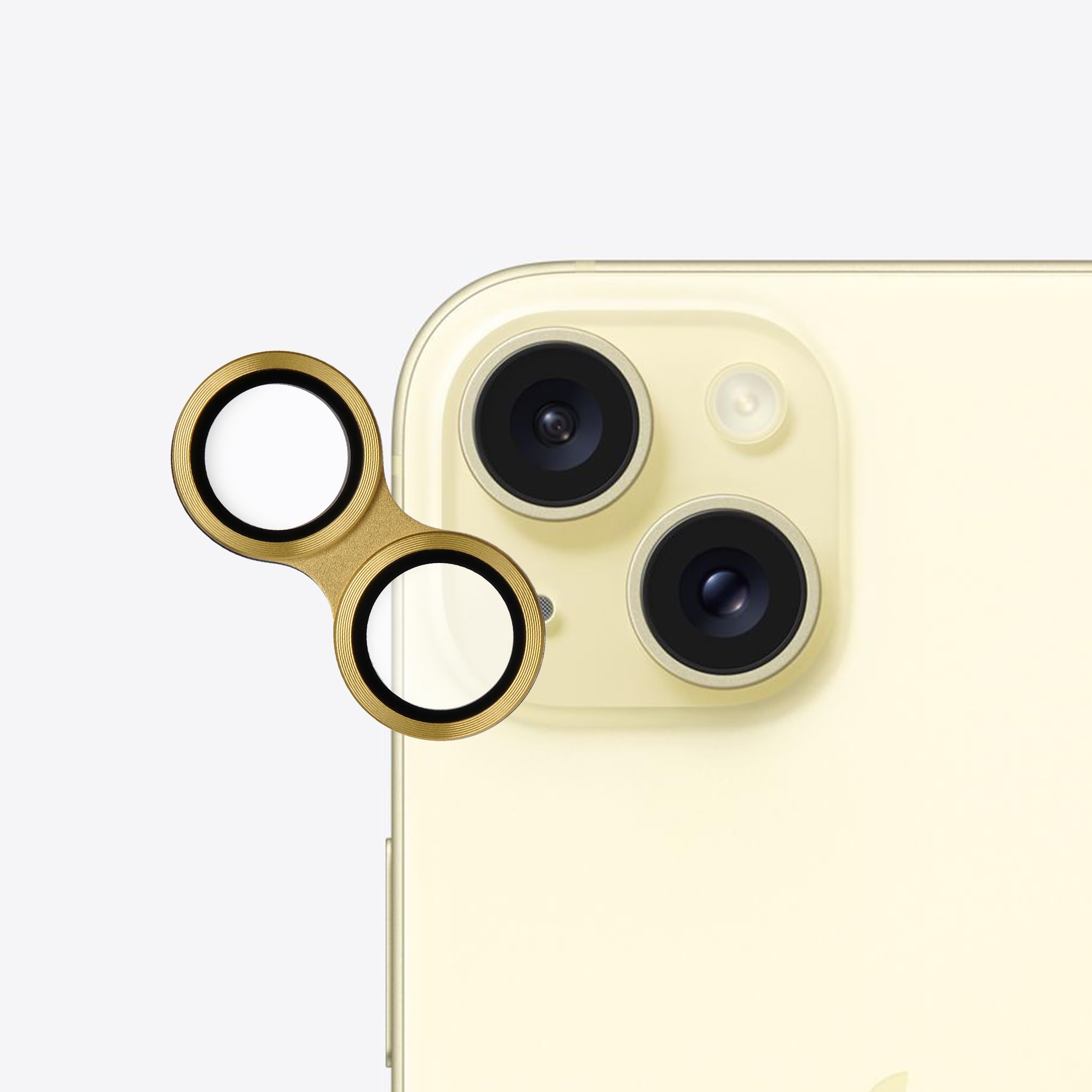 【送料無料】Kenko iPhone用アクセサリ スマートフォンレンズプロテクター for iPhone 15 / Plus グリーン 強化ガラス&カラーアルミニウムフレーム 透過率95%以上 硬度9H 撥水・撥油コーティング 799888 色：イエロー