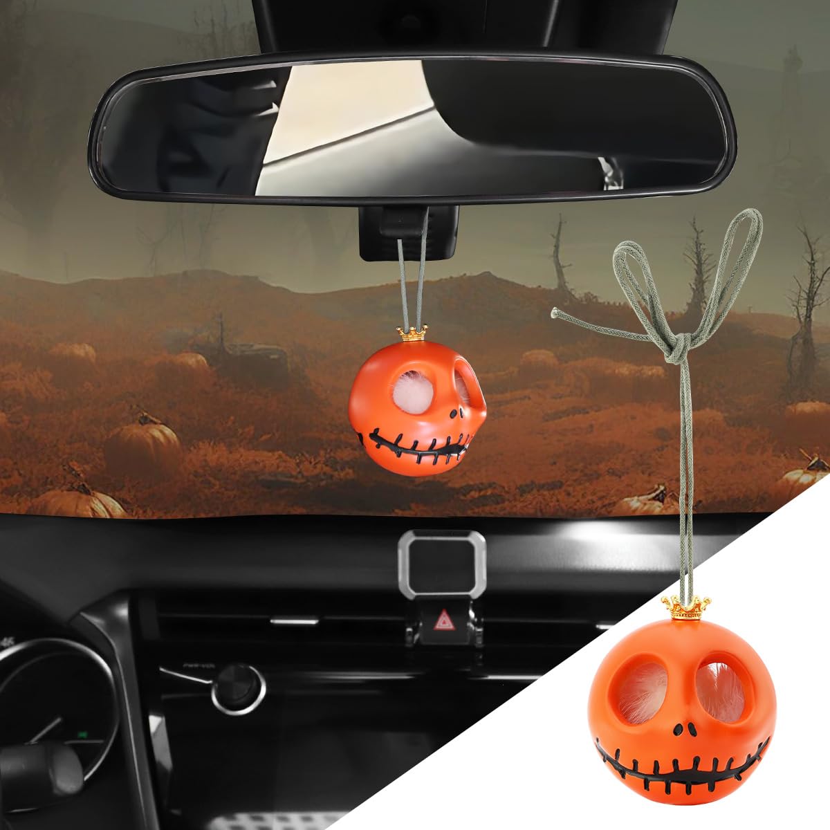 【送料無料】Futwod 車用 ルームミラー デコレーション スカル 吊り下げ バックミラー アクセサリー 怖い 髑髏 ペンダント オーナメン..