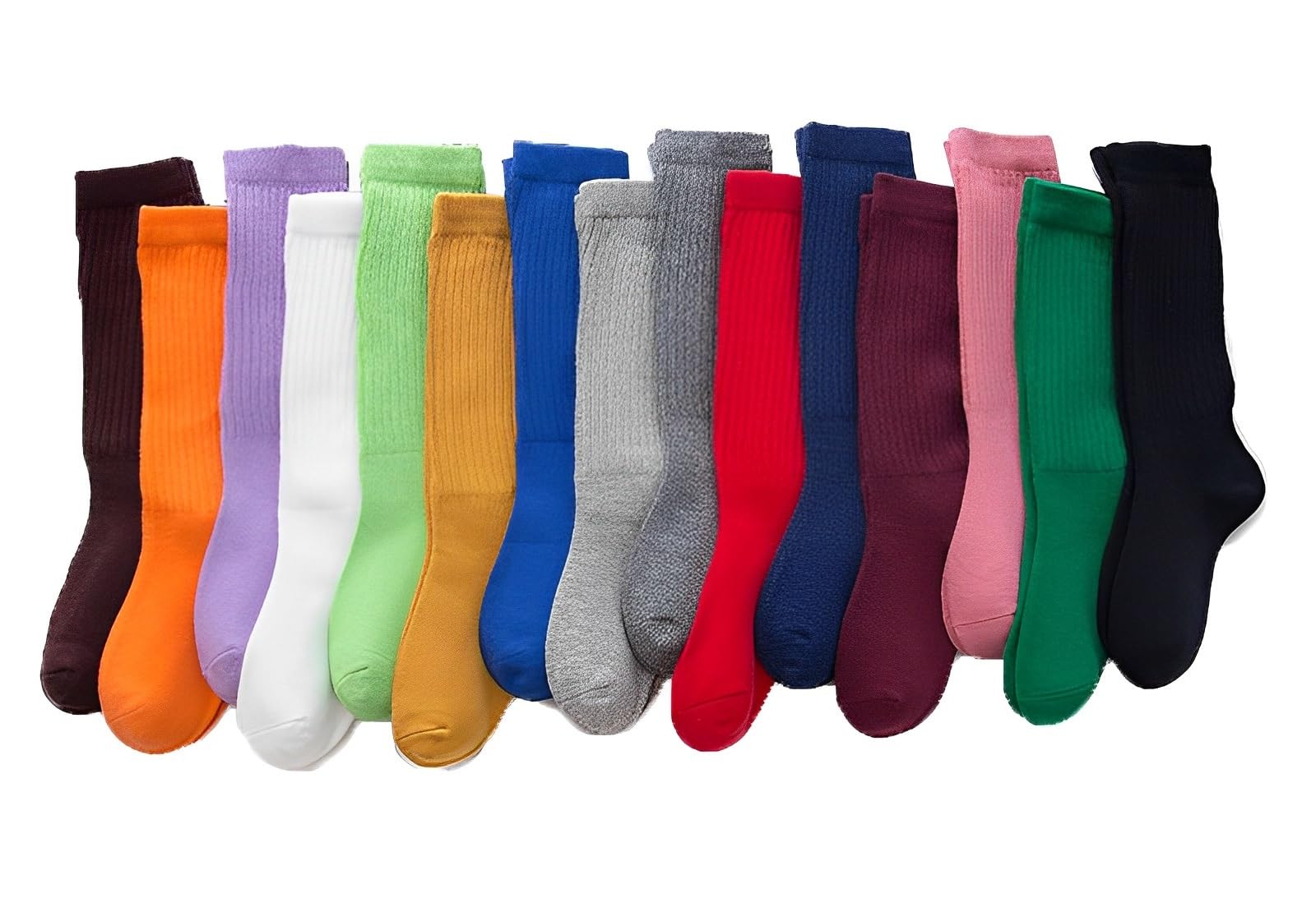 【送料無料】[ZGKULAEAOW] カラフル 靴下 子供 ハイソックス クルーソックス カラー ルーズソックス 2足セット 女の子 男の子 無 地 目立つ 学生 通園 通学運 動会 色：グレー、サイズ：M