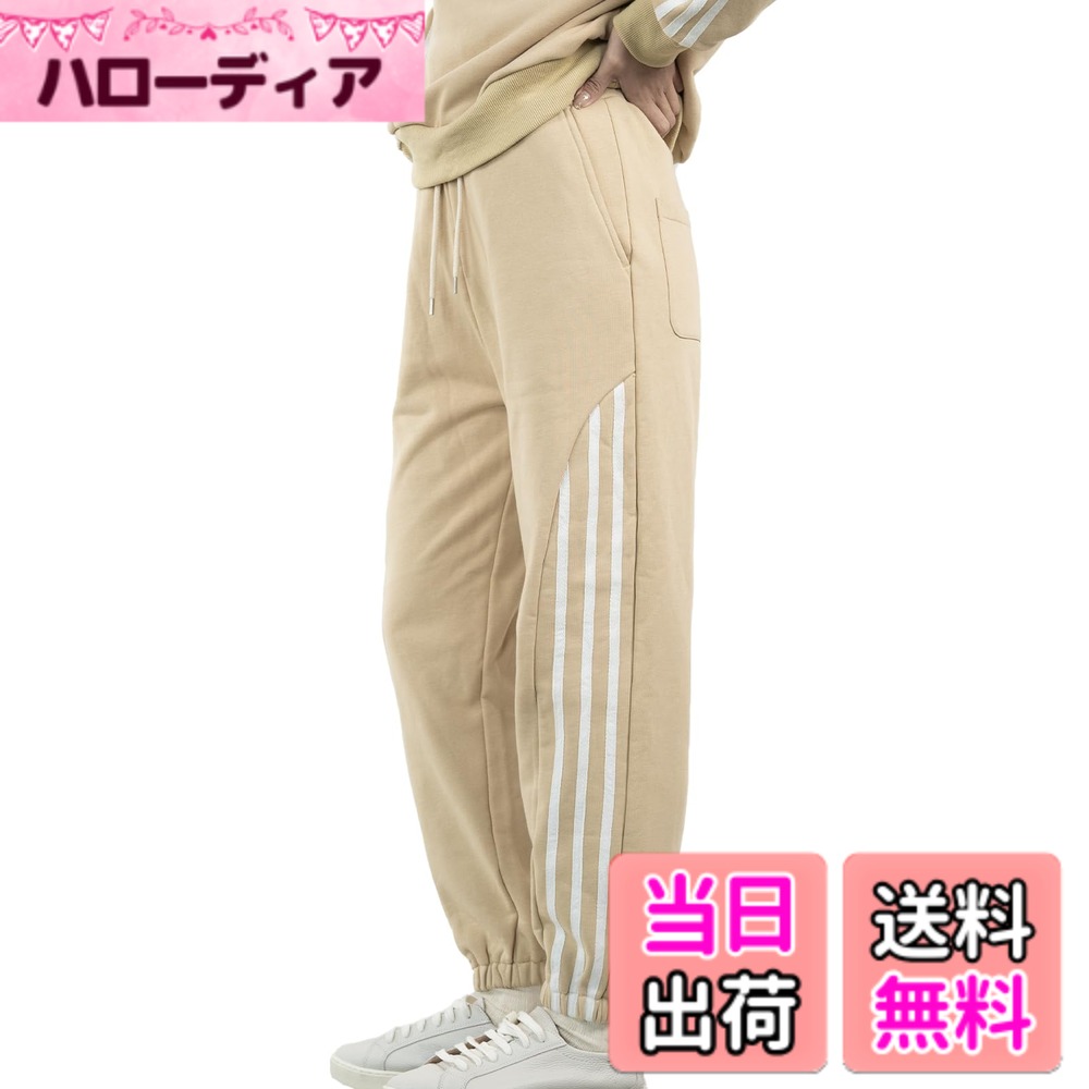 【送料無料】[iito.seasons] レディース ジャージ 下 フィットネスパンツ スウェットパンツ ロングパンツ ジョガーパンツ トレーニング ランニング ゆったり スポーツ カジュアル ボトムス ダンス ヨガ 色：カーキ、サイズ：L