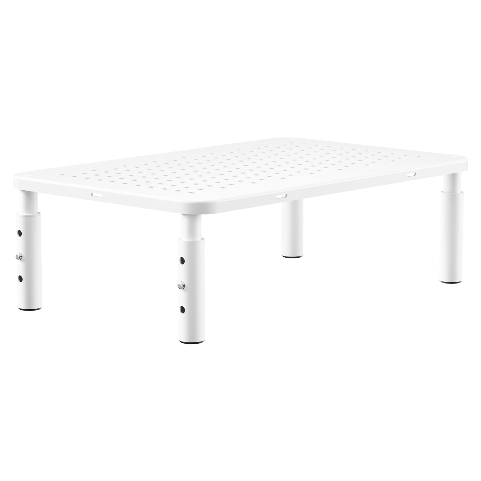 【送料無料】ERGOMAKER モニター台 卓上 机上台 PCスタンド 3段高さ調節可 滑り止めマット付き パソコンスタンド 姿勢改善 有孔ボード 卓上収納 工具不要 耐荷重20KG 色：ホワイト　1個入り、サイズ：1個入り