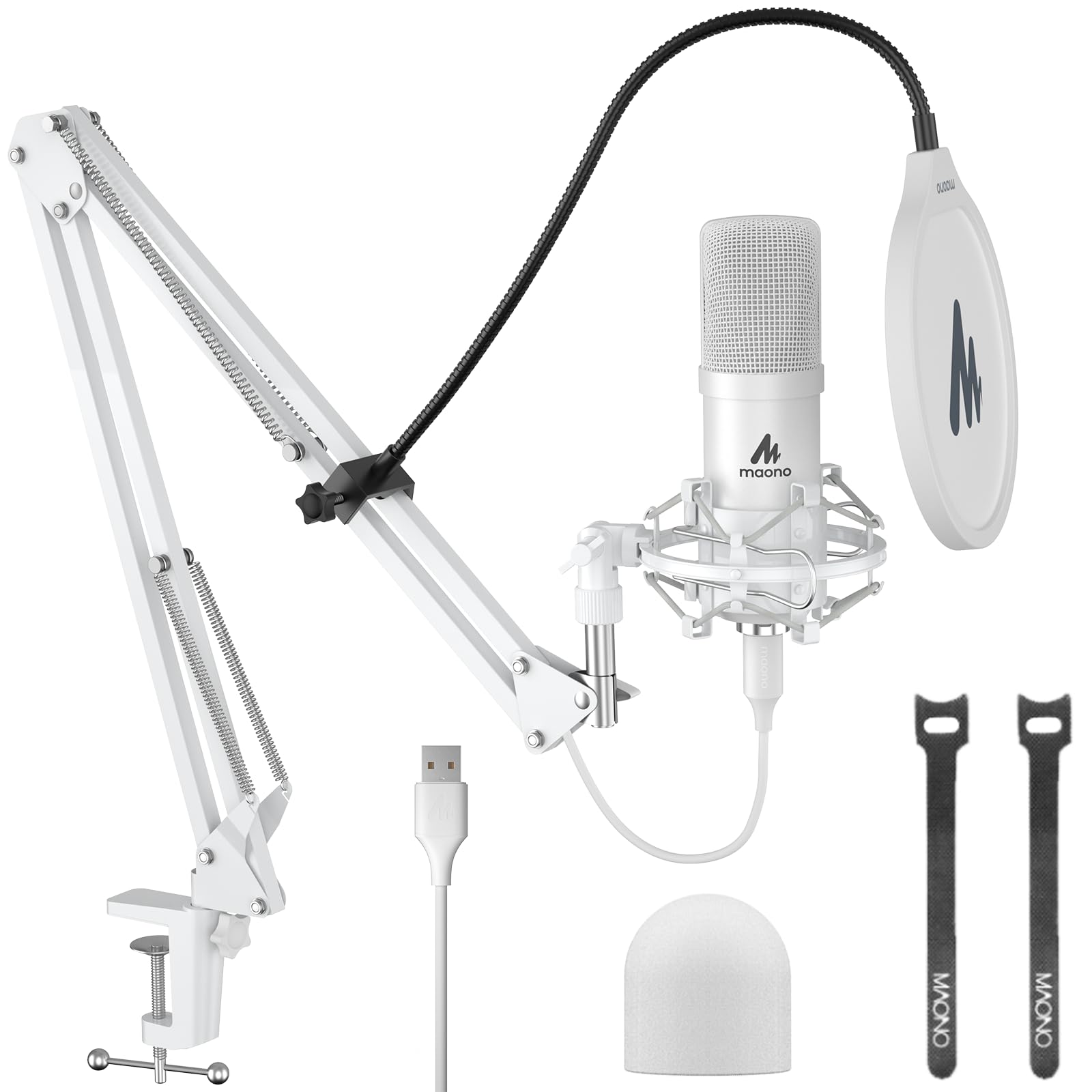 【送料無料】MAONO USBマイク コンデンサーマイク PC マイクセット マイクスタンド...