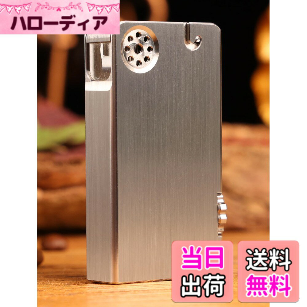 【送料無料】WDMART CT4 チタン合金 機械式ライター 軟火 オイル ライター おしゃれ 自動 灯油ライター 機械連動ワンタッチ点火 ハイエンドギフト 色：ステンレス鋼高級版