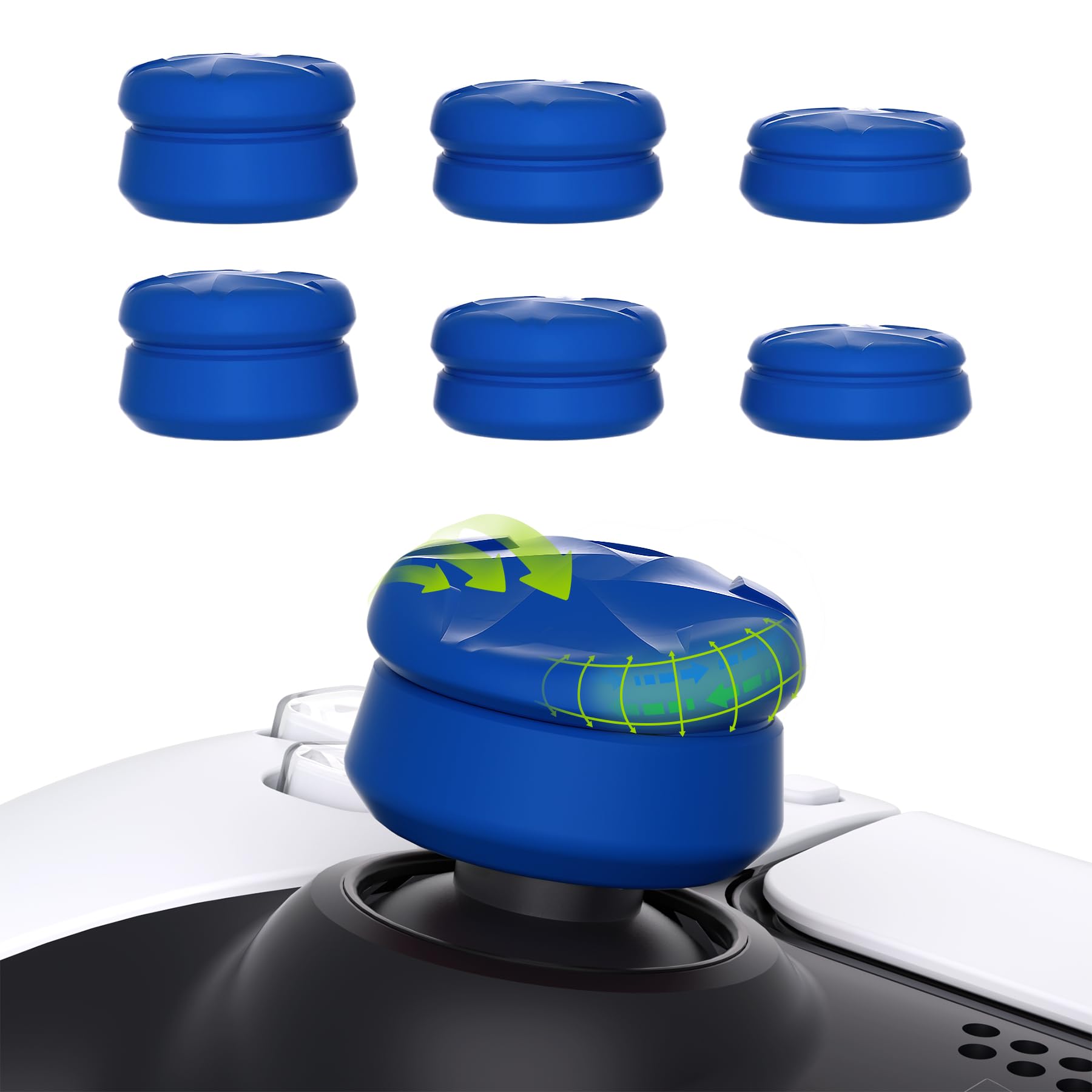 【送料無料】PlayVital ps5&ps4に対応用サムクッションキャップカバーサムグリップ（三つの高さ）、Xbox Core&Xbox Oneエリートシリーズ2ワイヤレスコントローラー用サムスティックグリップカバー、Switch Pro 用サムグリップ キャップ 色：Razor-青色