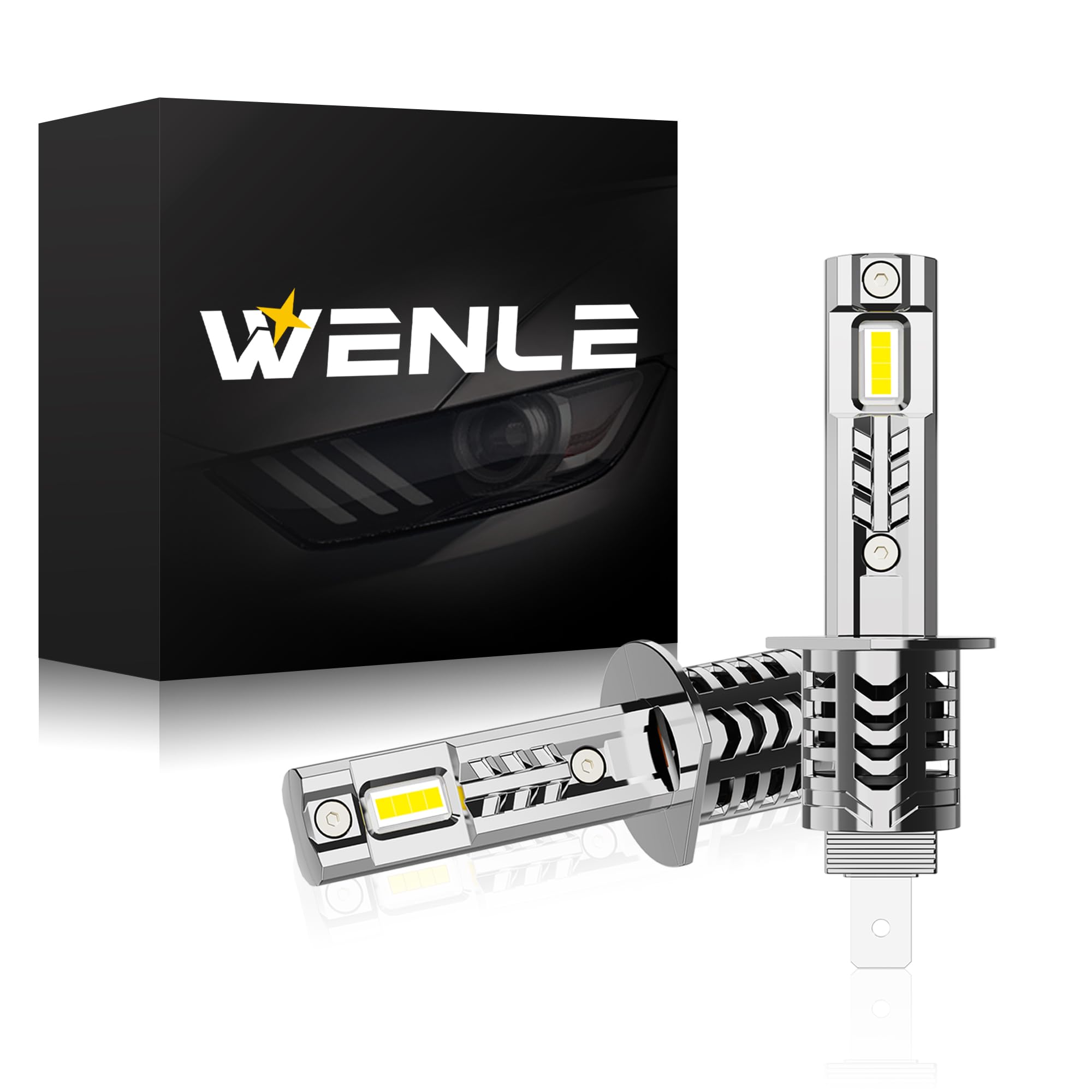 ������̵����WENLE(�������) ���� ���η�+����16000LM led �إåɥ饤�� �Х�� �ָ��б� ����ѥ��� 60W �ۥ磻�� 6000K 12V��...