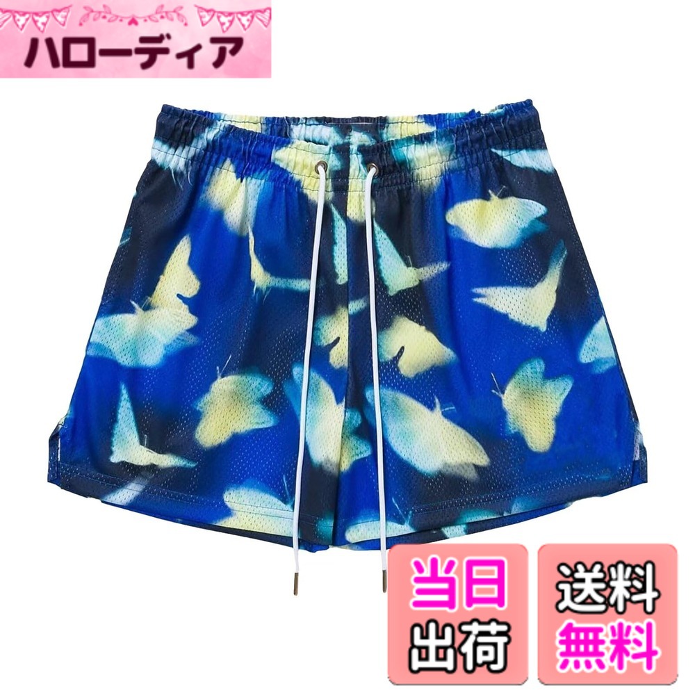 乐天商城 - 【送料無料】[KULIXI] ショートパンツ バスパン メンズ バスケットボールパンツ トレーニング ハーフパンツ スポーツ ジムウェア フィットネス ポケット付き カジュアル 短パンツ 単層メッシュ 速乾 通気 DK-5628 色：5628 ブルー、サイズ：L