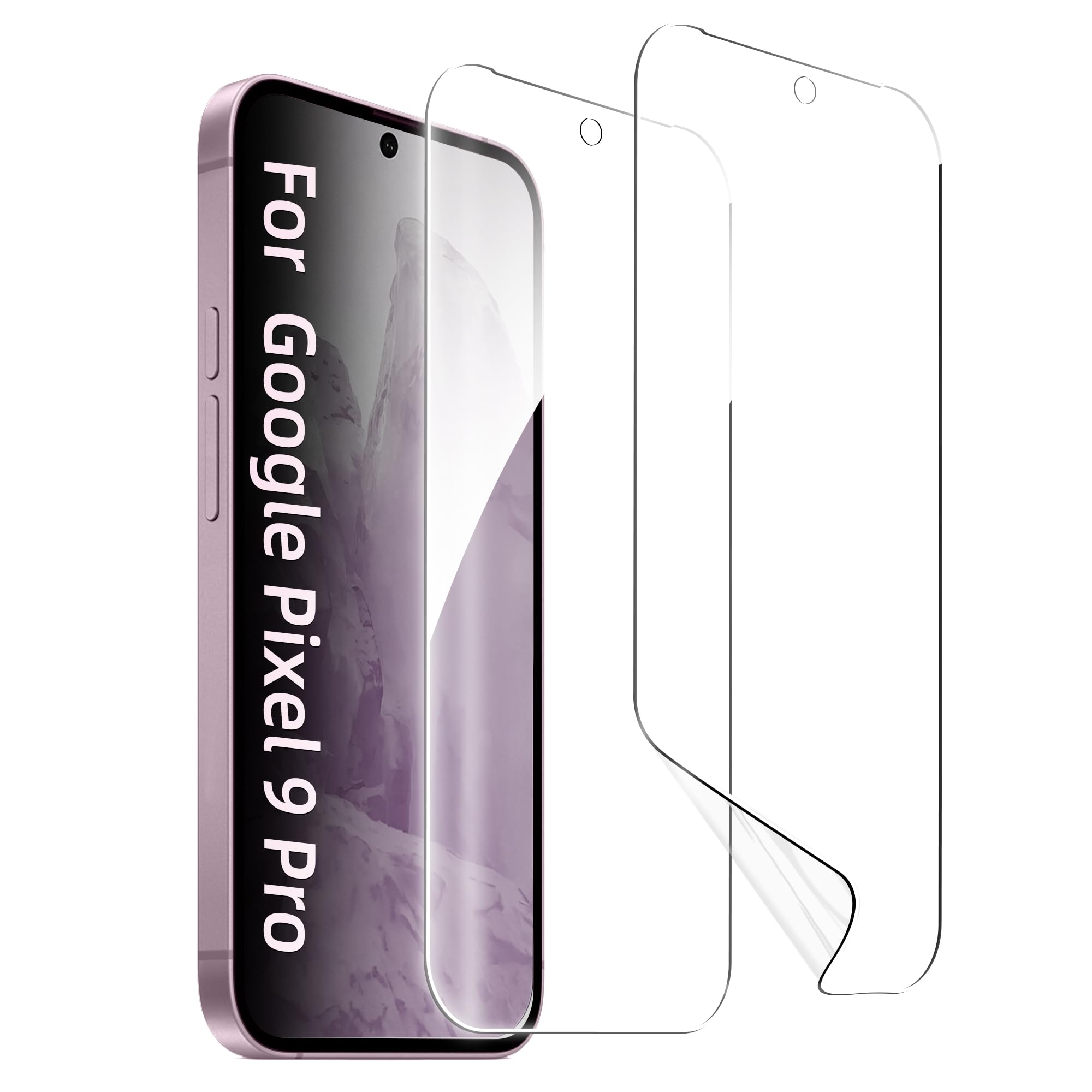 【送料無料】【2枚セット】ZXZone Pixel フィルム ピクセル フィルム 保護フィルム 指紋認証が可能 3D設計 浮き防止 気泡レス 滑り心地 キズ修復 (クリア） サイズ：Pixel 9 Pro