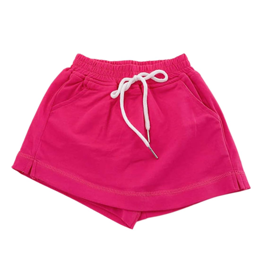 【送料無料】[VOKLLIYU] キッズ ショートパンツ スカート 女の子 ミニスカート 無地 カジュアル 可愛い Aラインスカート 半ズボン ウエストゴム ハイウエスト インナー付 通学 通園 街着 多色 100-160cm 色：ピンク、サイズ：130