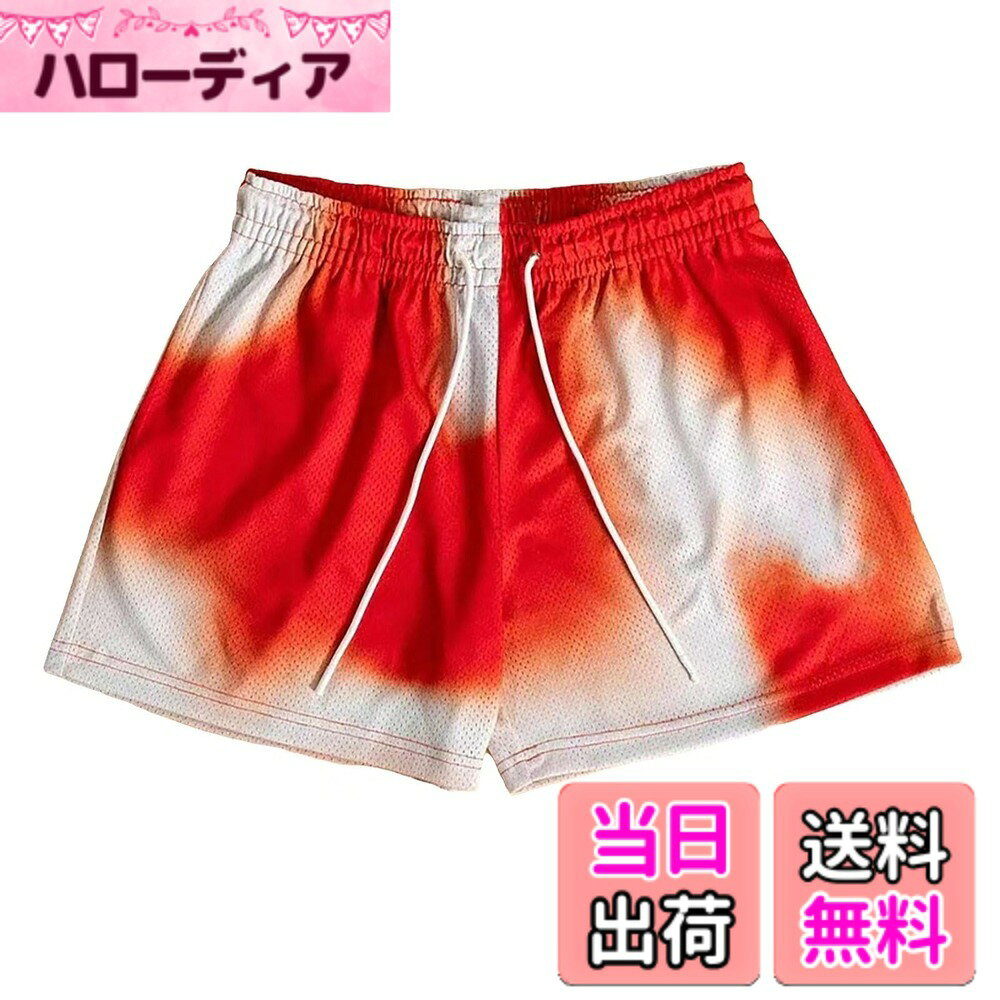 【送料無料】[KULIXI] ショートパンツ バスパン メンズ バスケットボールパンツ トレーニング ハーフパンツ スポーツ ジムウェア フィットネス ポケット付き カジュアル 短パンツ メッシュ 速乾 通気 DK-5592 色：5708 オレンジ、サイズ：L hellodear-10740077 ハローディア楽天市場店 パッケージ画像
