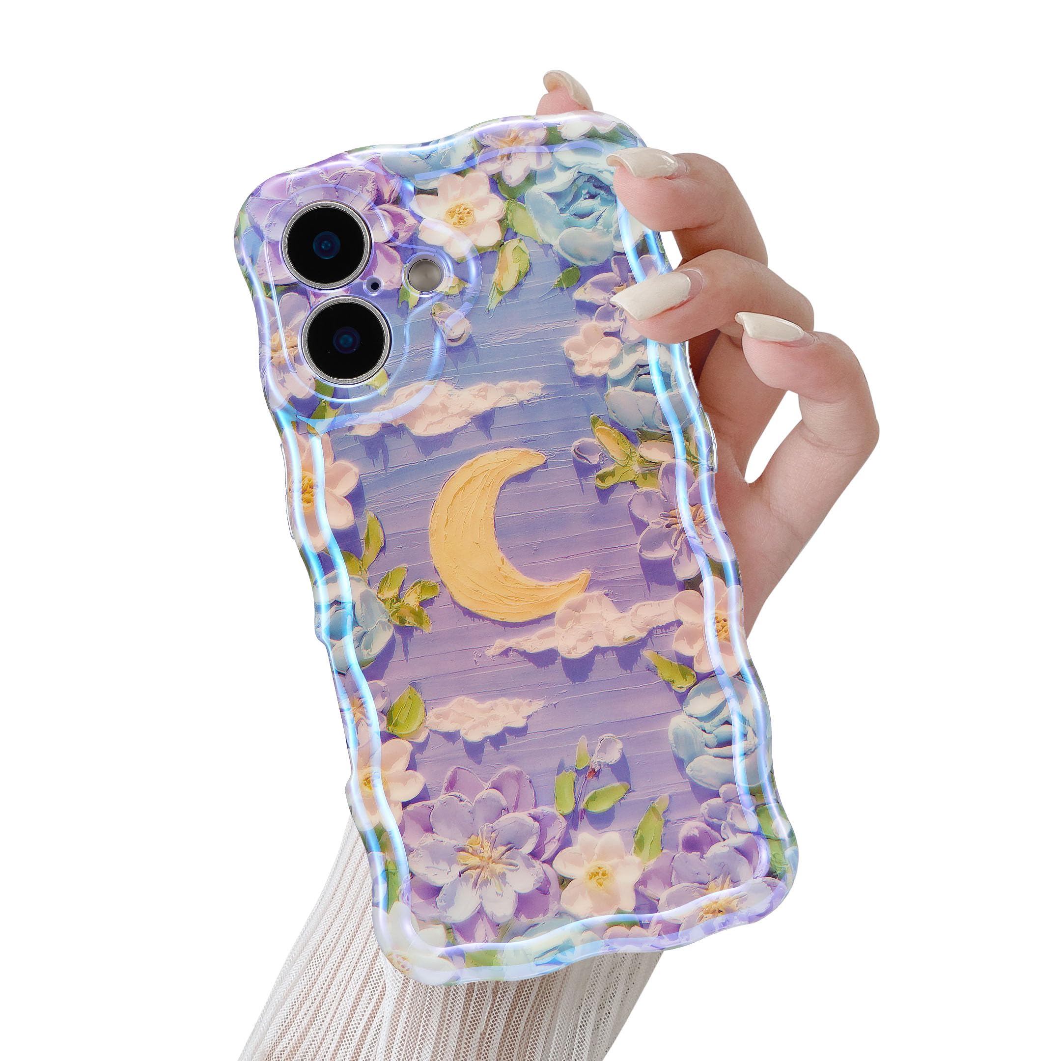 【送料無料】QLTYPRI 花柄 ケースTPUカバー おしゃれ 韓国 可愛い 薄型 軽量 耐衝撃 スマホケース ワイヤレス充電対応 ストラップホー..