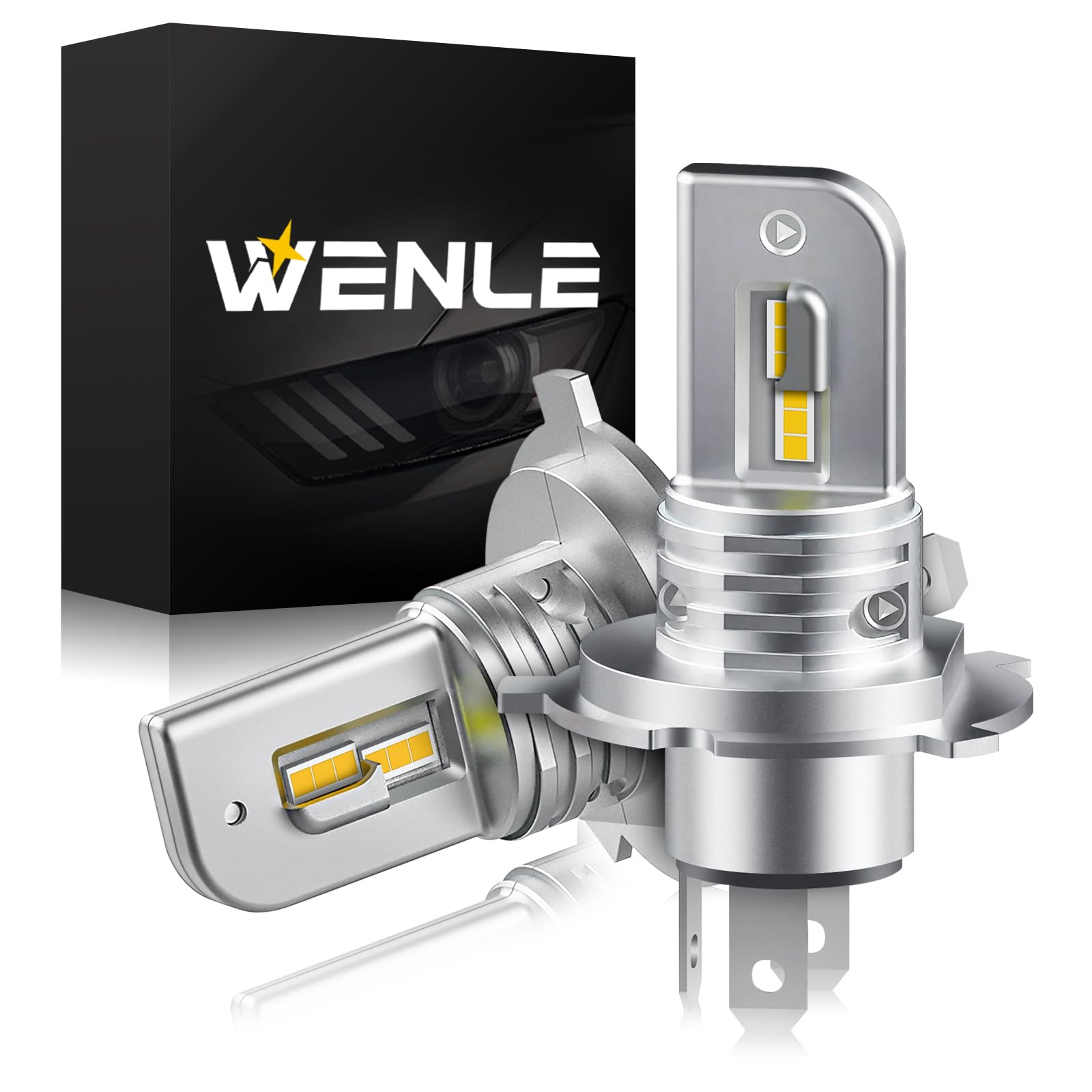 ������̵����WENLE led�إåɥ饤�� �ե���쥹 LED�Х�� �ָ��б� 30W �ۥ磻�� ������������ 3000K����������H4 H19 ����