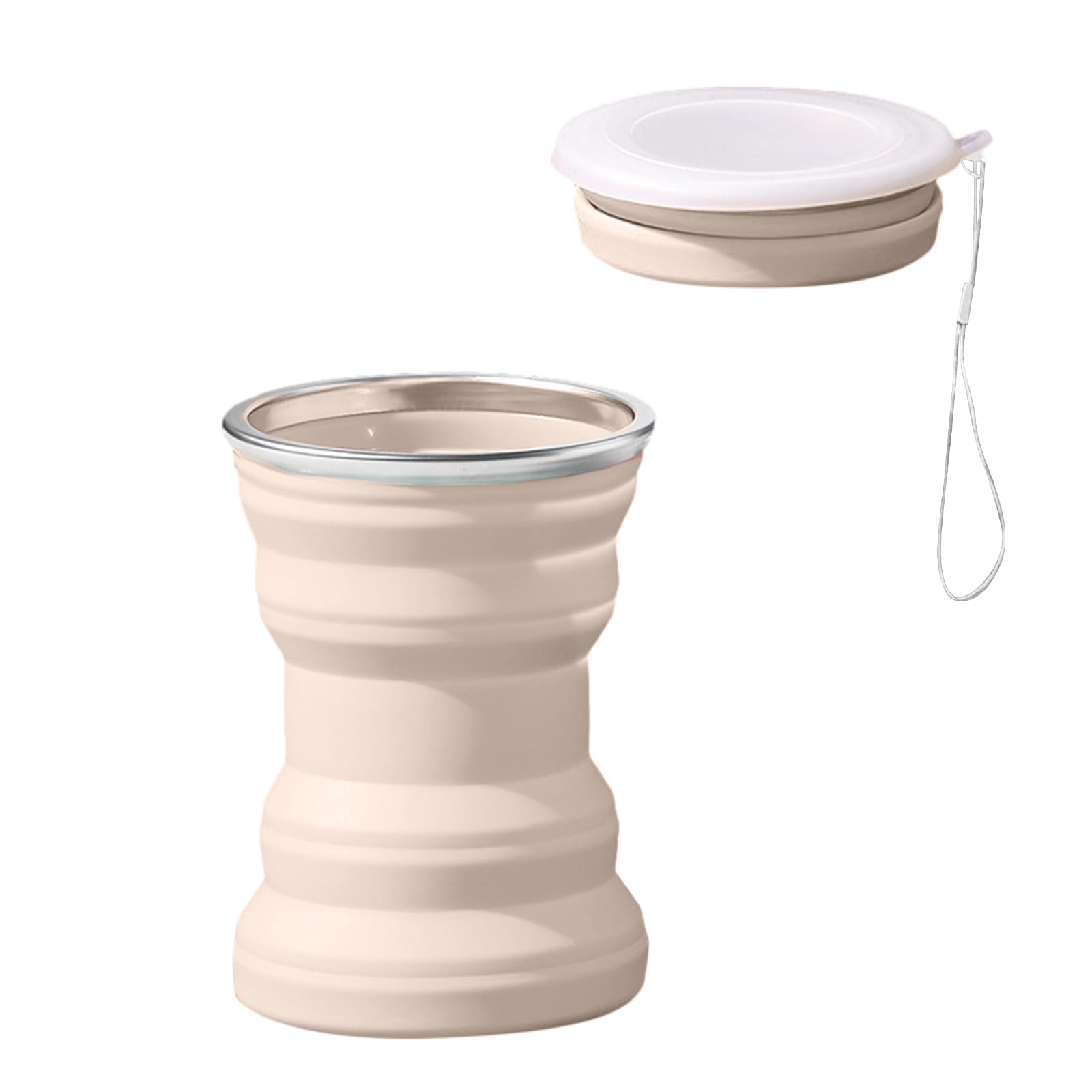 【送料無料】happykau 折り畳みコップ 蓋付き 320ml 折りたたみコップ 折りたたみカップ 大容量 多機能..