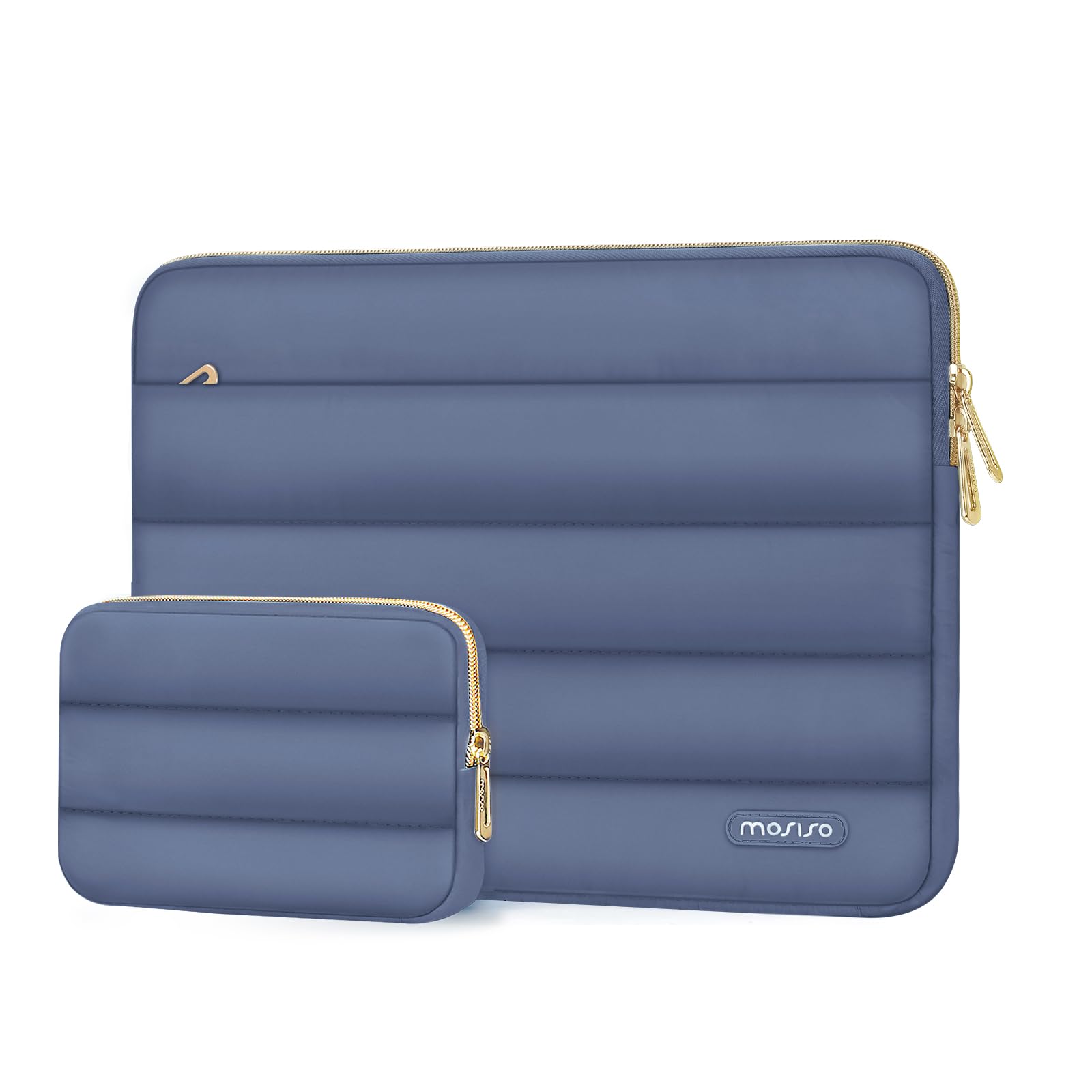 【送料無料】MOSISO ノートPCケース、ふわふわなラップトップスリーブケース、 小さなポーチ付き ポリエステル 横型バッグ 色：ラベンダー グレー、サイズ：16 インチ