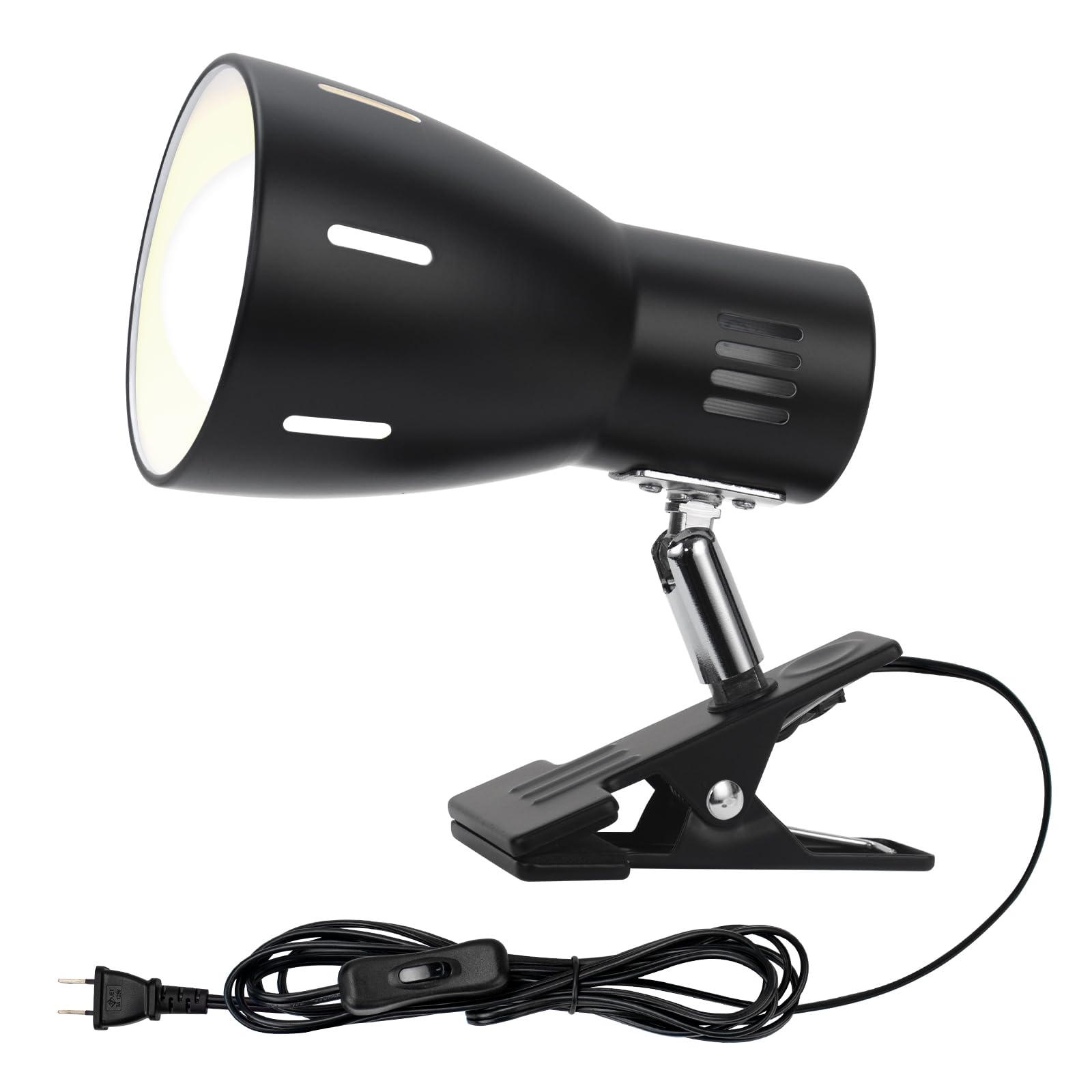 【送料無料】ASSEUI LEDデスクライト クリップライトE26口金 LED電球用 360°回転 読書 仕事 PC電気 スタンド作業デスク 卓上 ランプ に適用 付属のLED電球 色：黒(B