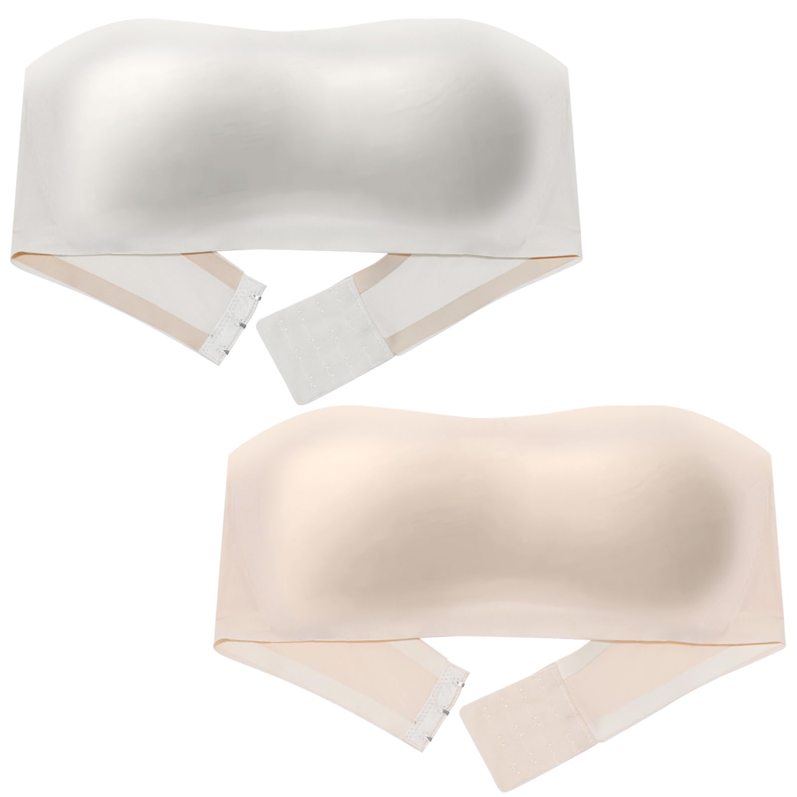 【送料無料】[Maeau] チューブトップ ストラップ キッズ ジュニア 女の子 ハーフトップ カップ付き 紐なし ブラジャー ずれない 落ちない ダンス ブラ ノンワイヤー ベアトップ インナー 2枚セット 色：#03、サイズ：L