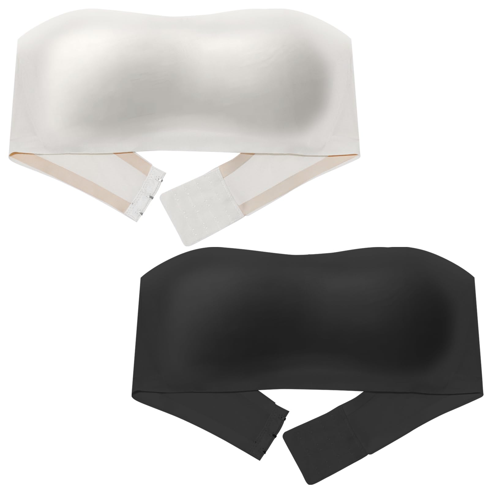 【送料無料】[Maeau] チューブトップ ストラップ キッズ ジュニア 女の子 ハーフトップ カップ付き 紐なし ブラジャー ずれない 落ちない ダンス ブラ ノンワイヤー ベアトップ インナー 2枚セット 色：#02、サイズ：XL