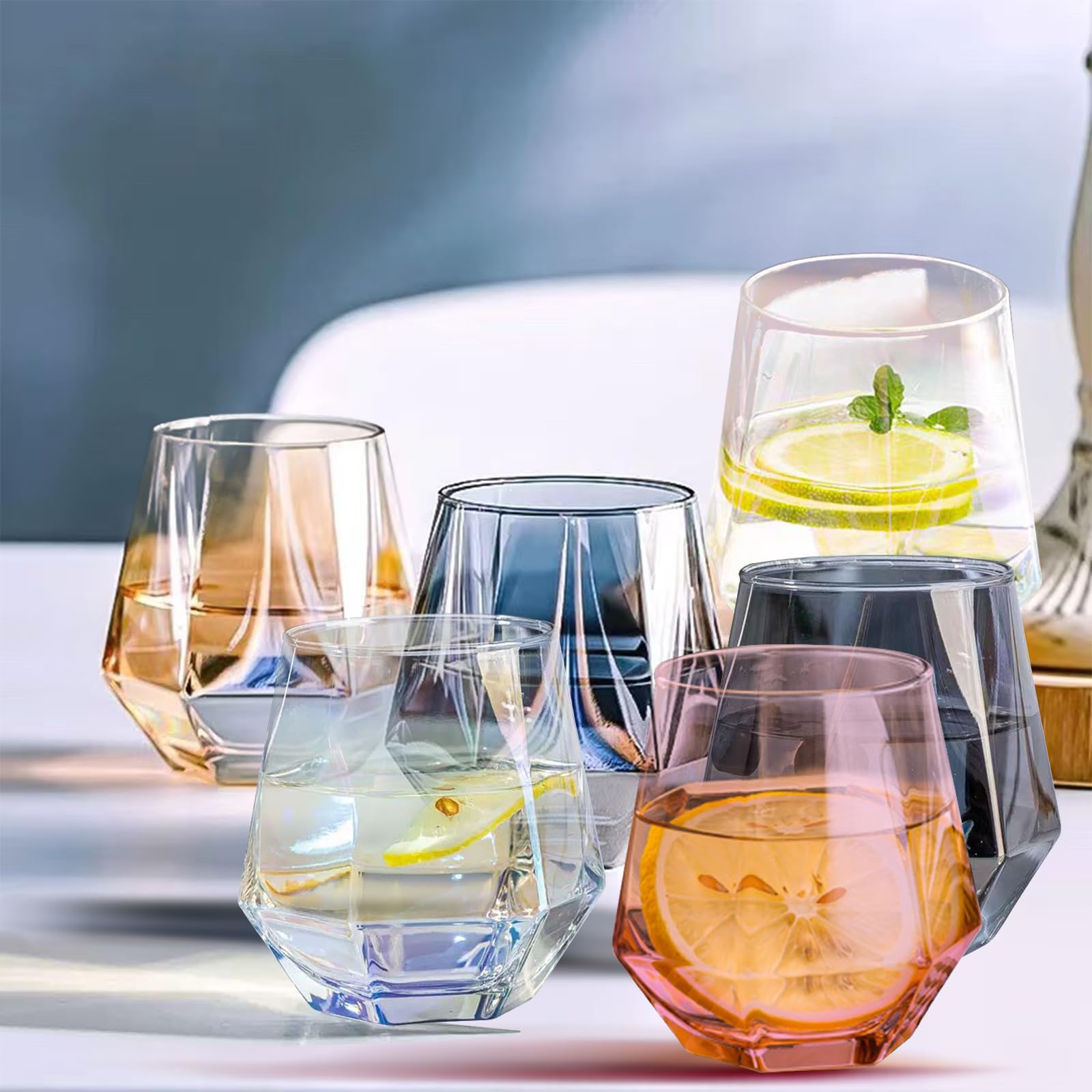 【送料無料】Batoneハイボールグラス6個セットロングタンブラーセットタンブラーグラス ガラスコップ クリスタルグラス 焼酎 カクテルグラス ジュース ミルク コップ お酒 グラス おしゃれ ビールグラス 安定性トールグラス 食洗器対 色：七彩、サイズ：グラス 300ml-6個