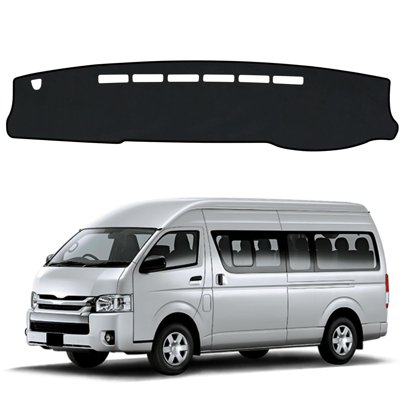 【送料無料】ダッシュボードマット 車種専用設計専用 車内 ダッシュボードカバー 日焼け防止 ダッシュボード 保護マット インテリア アクセサリー 内装パーツ 色：ブラック、サイズ：ハイエース 200系 ワイドボディ