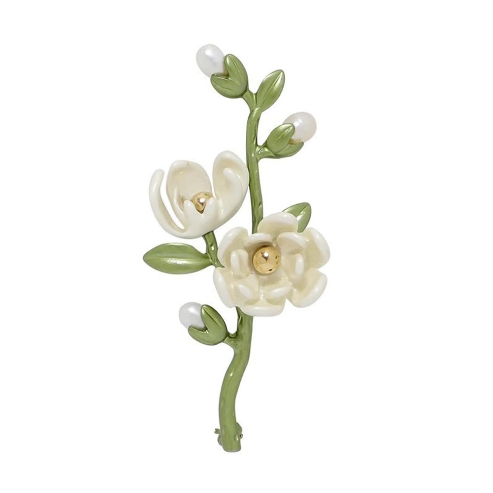 【送料無料】FASELE ブローチ コサージュ 復古 卒業式 入学式 セレモニー エナメル フォーマル ジャケット スーツ ギフト 結婚式 お呼ばれ ドレス パーティー ピン おしゃれ 輝き ブローチ アクセサリー 優雅 色：白玉、サイズ：中