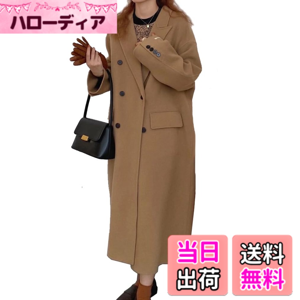 Jacket - 【送料無料】[TASOGARA] チェスターコート レディース ロングコート ロング丈 大きいサイズ 体型カバー ゆったり 厚手 シンプル オシャレ お出かけ 冬 色：カーキ、サイズ：L