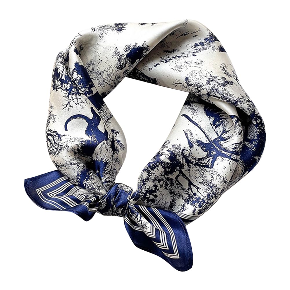 【送料無料】[Euyqs] レディース スカーフ シルク制服用オフィススカーフ ハンカチ 色：#105 ネイビー、サイズ：Free Size