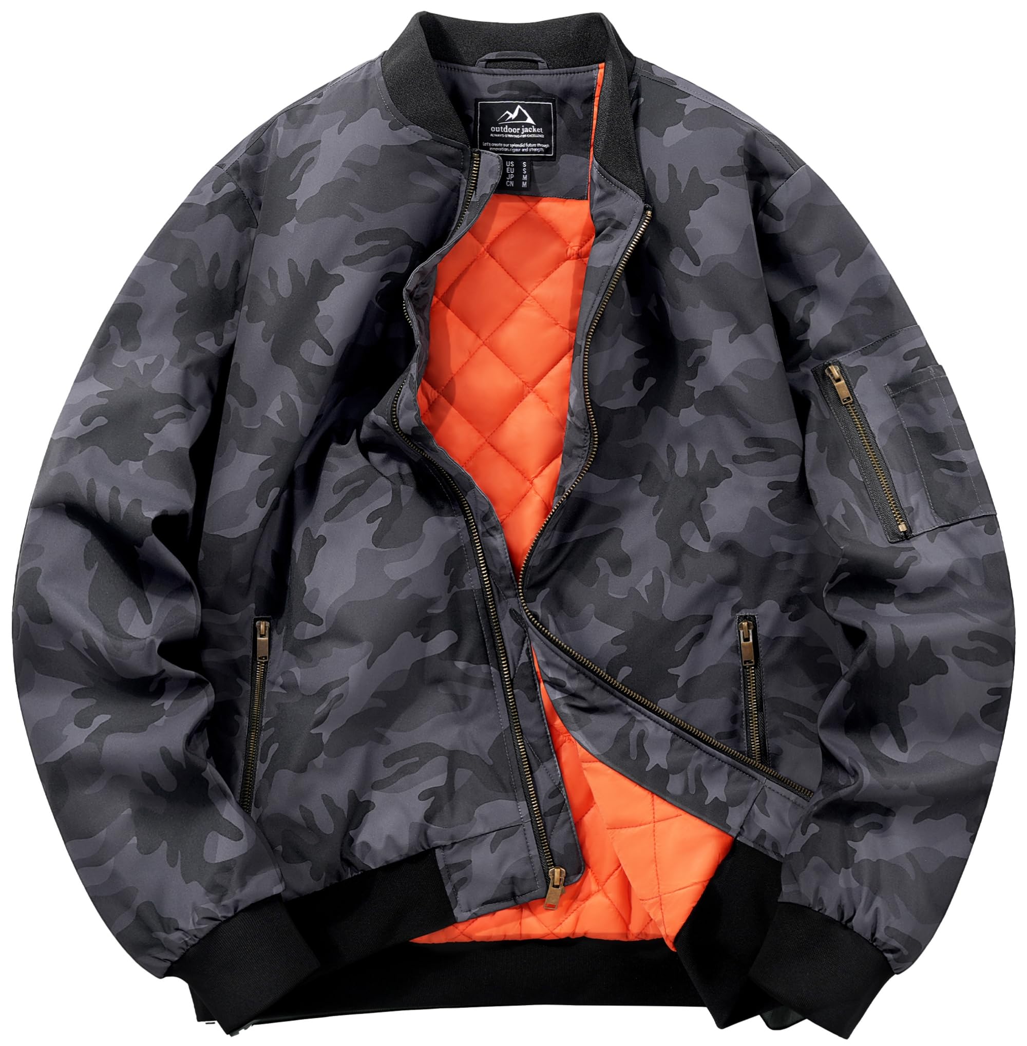 【送料無料】[TACVASEN] スタジャン メンズ 冬 仕事 ジャンバー 撥水 防風 ジャケット 野球 ビジネス カジュアル 綿入れ 保温 コート 無地 バイク キャンプ 防寒着 色：カラーブラック、サイズ：L