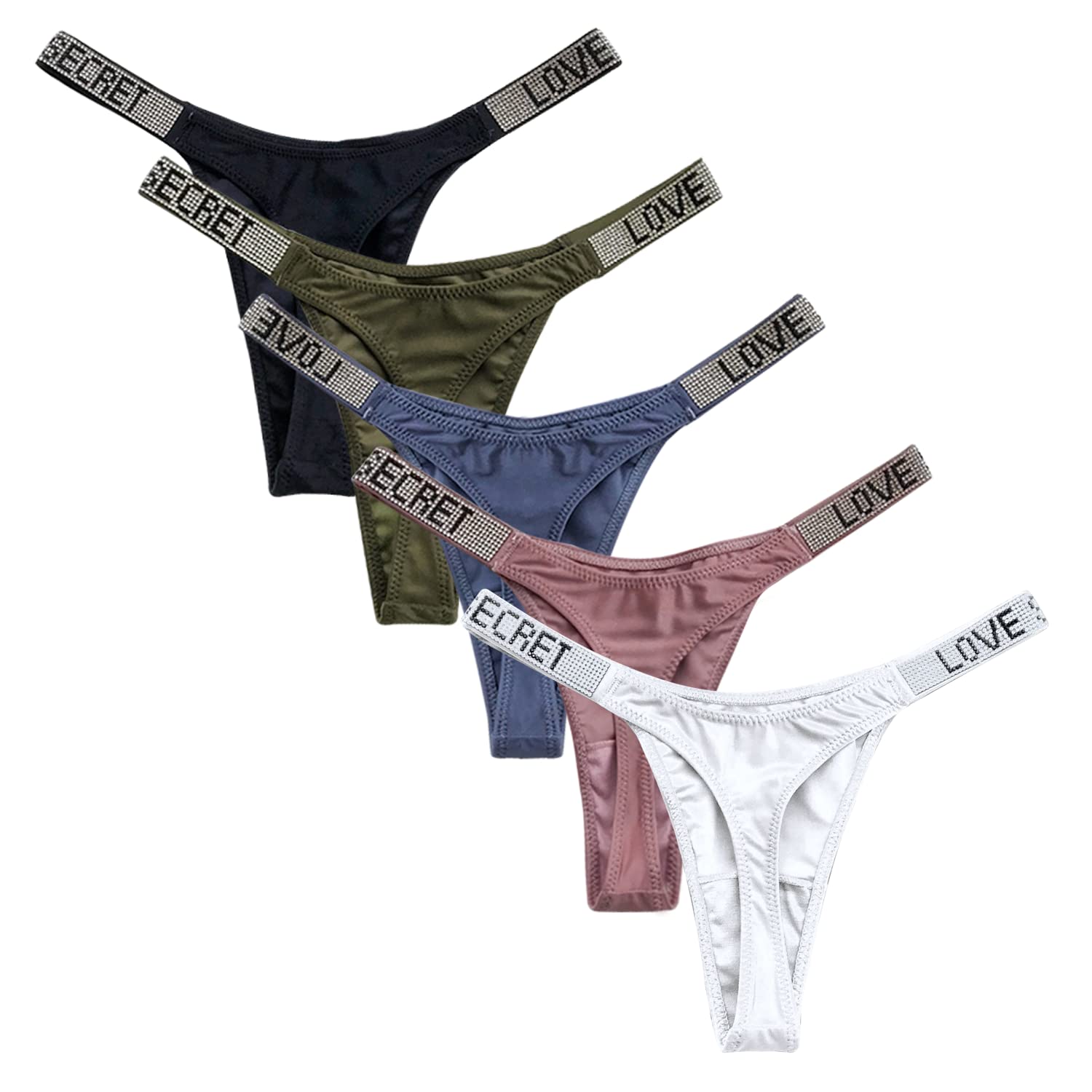 【送料無料】MiraCool tバック ショーツ レディース ブリーフ サテン生地 ビジューウエスト 女性 セク..