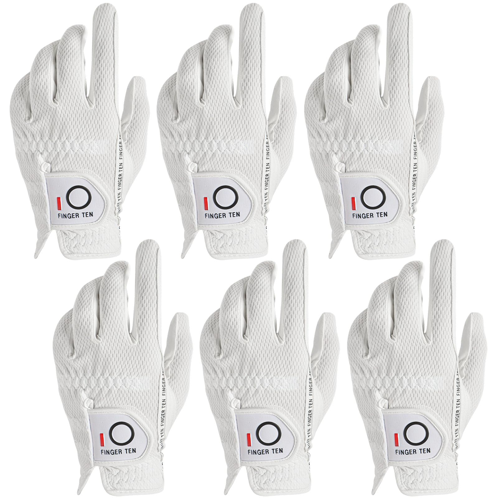 【送料無料】ゴルフグローブ メンズ 6枚セット スエード調合成皮革 繊維布 メッシュ素材 ソフト 通気 ..