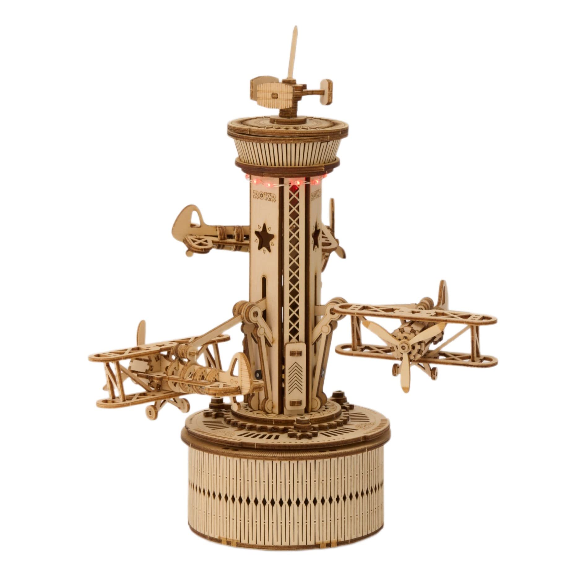 【送料無料】つくるんです 日本語説明書付 3D 動く！LED・オルゴール付きオルゴールウッドパズル シリ..