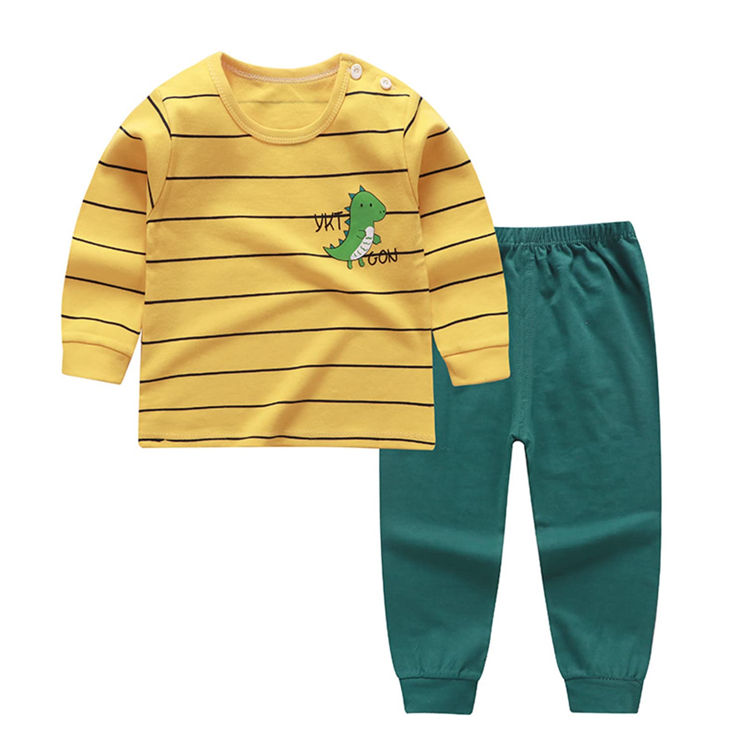 【送料無料】[§ASHE RANGEL] ASHERANGEL キッズ パジャマ ルームウェア 2点セット ボーイズ ベビー 子供 男の子 綿100 長袖 総柄 プリント コットン 柔らか ジュニア 部屋着 長袖上下 春夏秋 9柄 色：A074、サイズ：110