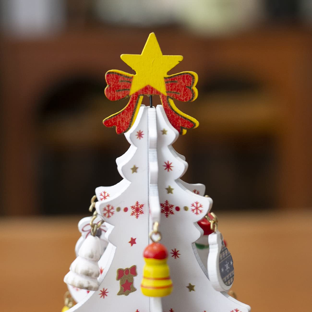 【送料無料】WEJUB クリスマスツリー 卓上 クリスマスプレゼント 卓上 木製 おもちゃ クリスマス 飾り オーナメント 置物 飾り付け デコレーション 装飾 色：ホワイト