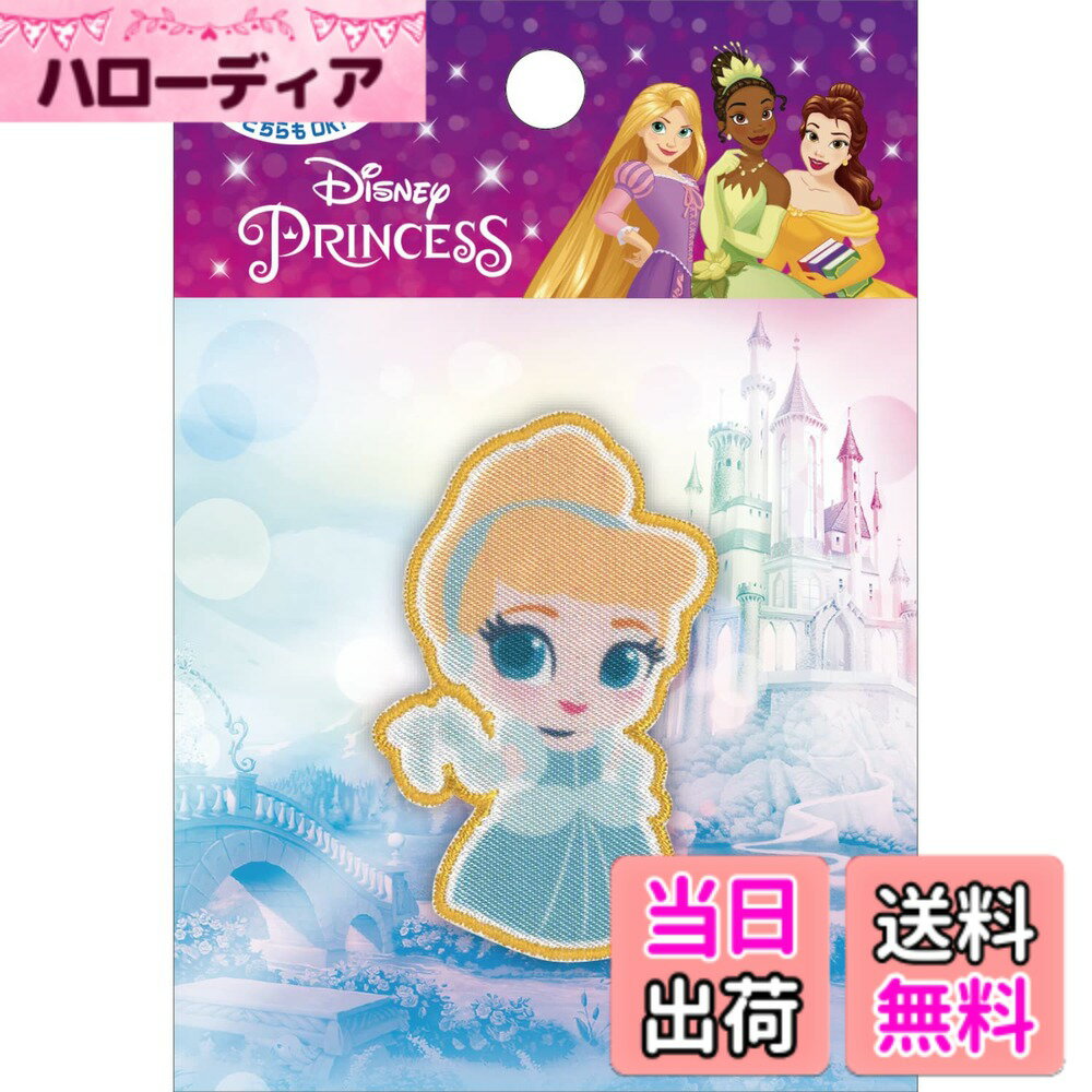 【送料無料】パイオニア ディズニープリンセスワッペン 色：シンデレラ、サイズ：在庫