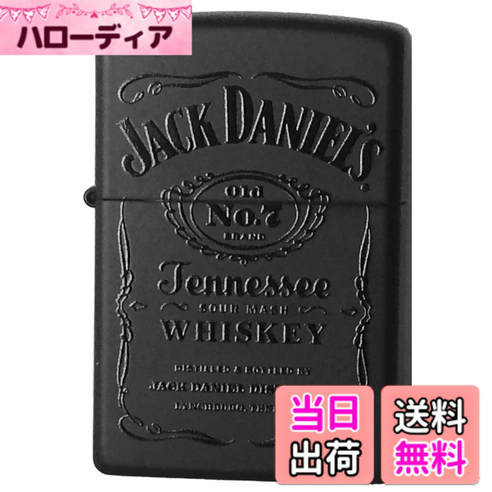 【送料無料】Zippo Windproof Black Matte Lighter With Black Jack Daniels ブラックマットジャックダニエル [並行輸入品] 色：ブラック