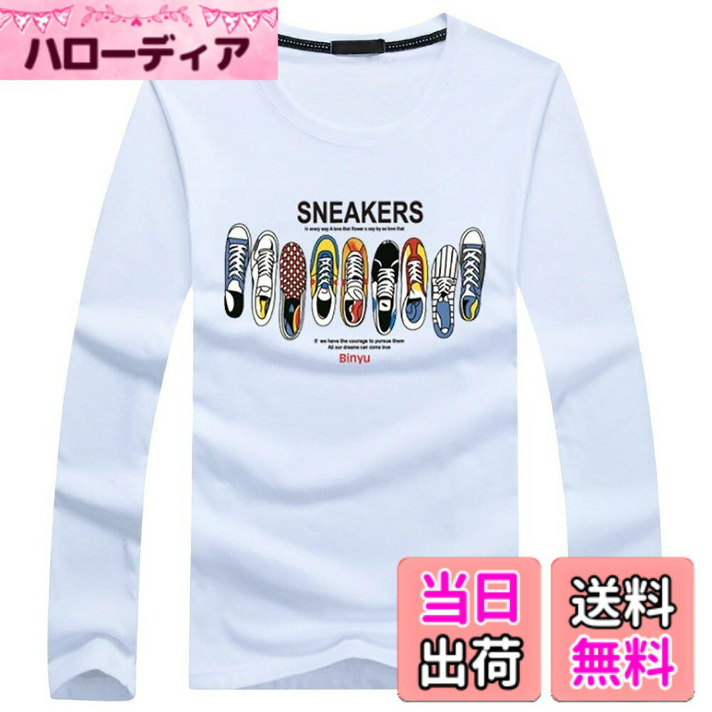 乐天商城 - 【送料無料】BUZZxSELECTION(バズ セレクション) Tシャツ 長袖 ロンT カットソー カジュアル プリント シューズ メンズ TSL029 色：01 ホワイト、サイズ：3XL