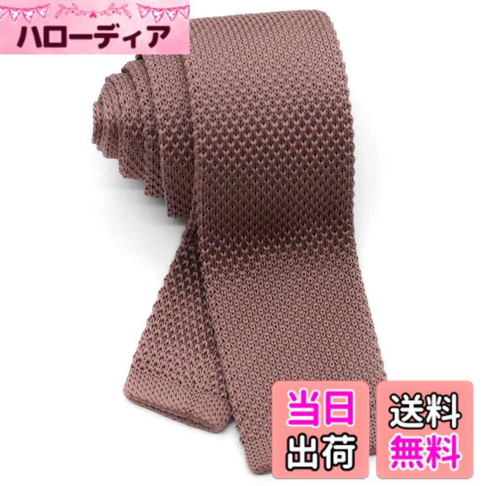 【送料無料】[WANDM] (ウァンダム) 5.5cm幅 ニットタイ ナロータイ ネクタイ 洗濯 可能 無地 色：ダスティピンク、サイズ：大剣先幅5.5cmx全長約146cm