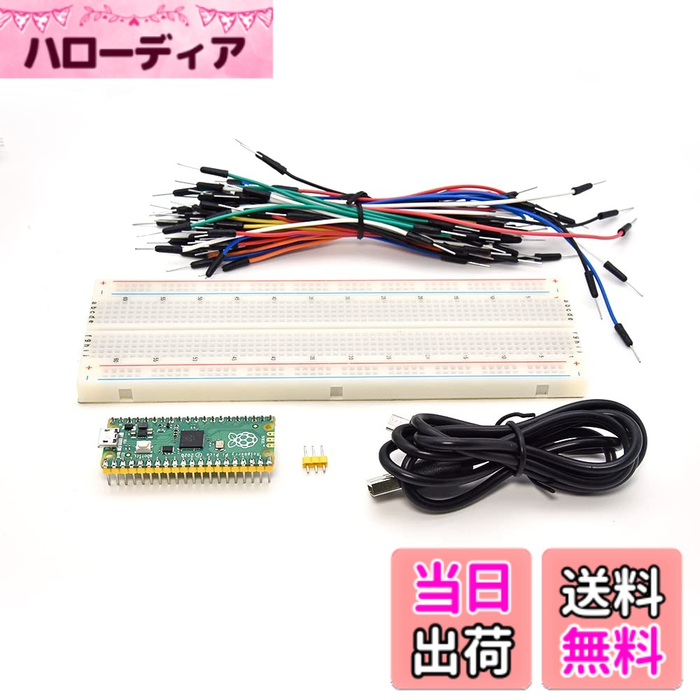 【送料無料】KEYESTUDIO Raspberry Pi Picoスターターキット（ヘッダー付き）マイクロUSBケーブルブレ..