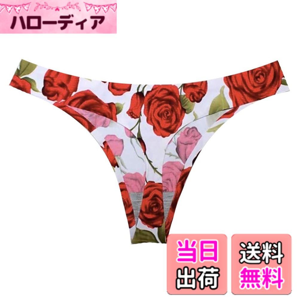 【送料無料】BUZZxSELECTION(バズ セレクション) レディース シームレス Tバック 花柄 ショーツ パンツ 下着 セクシー TV098 色：01レッド、サイズ：Free Size